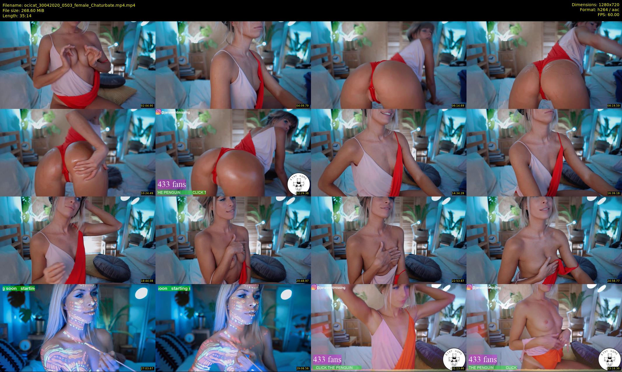 ocicat — 36 minute Chaturbate female cam show recording, 720p, Apr 30, 2020