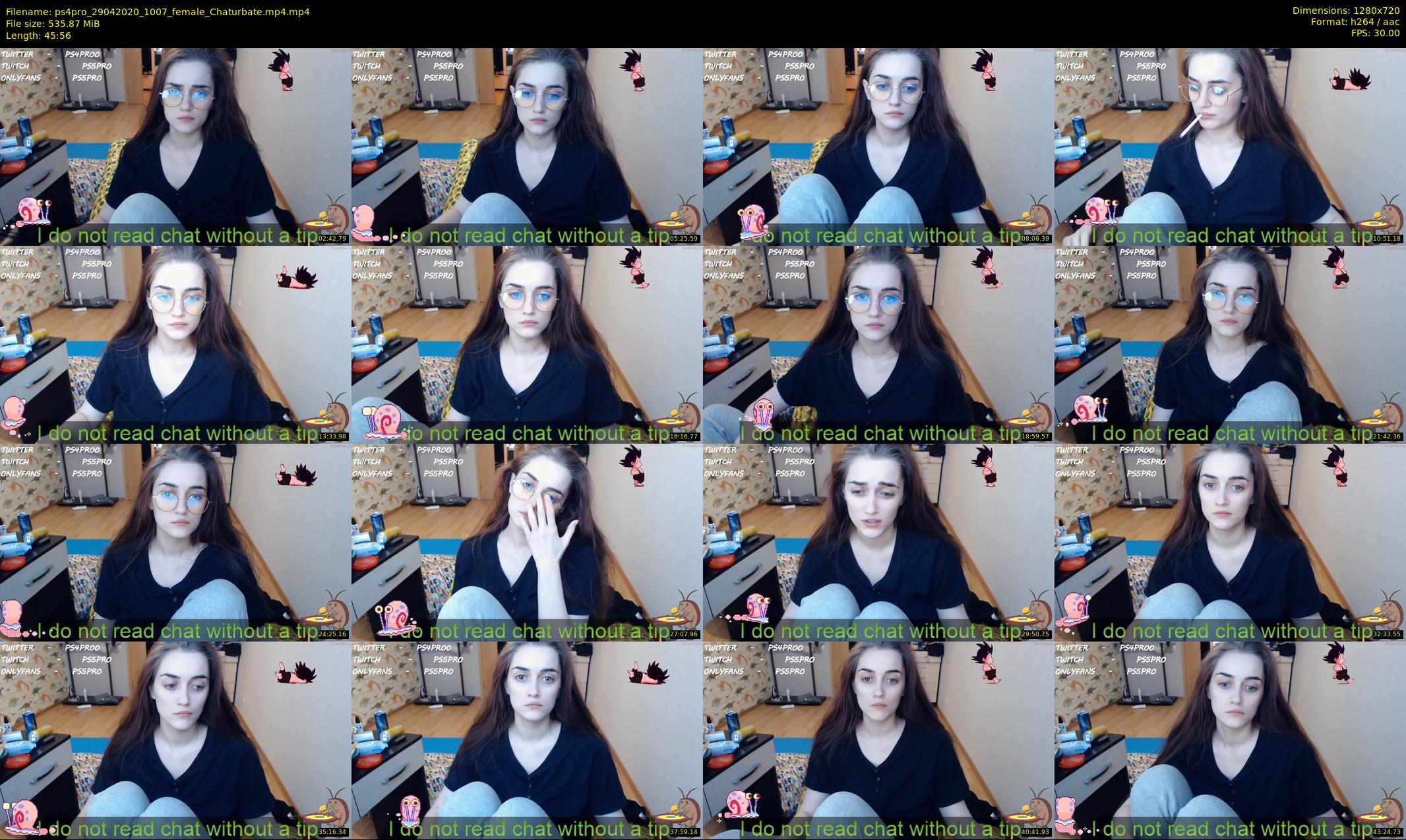 ps4pro — 46 minute Chaturbate female cam show recording, 720p, Apr 29, 2020