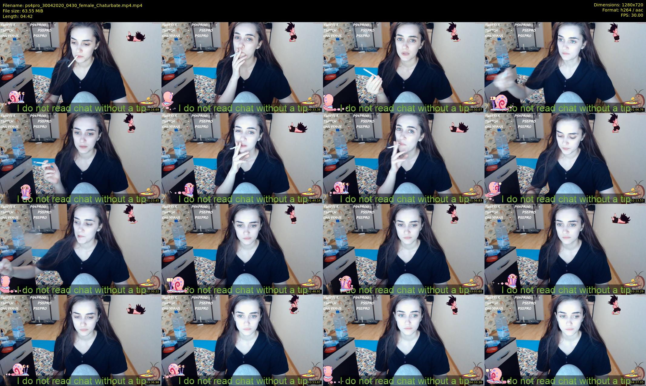 ps4pro — 5 minute Chaturbate female cam show recording, 720p, Apr 30, 2020