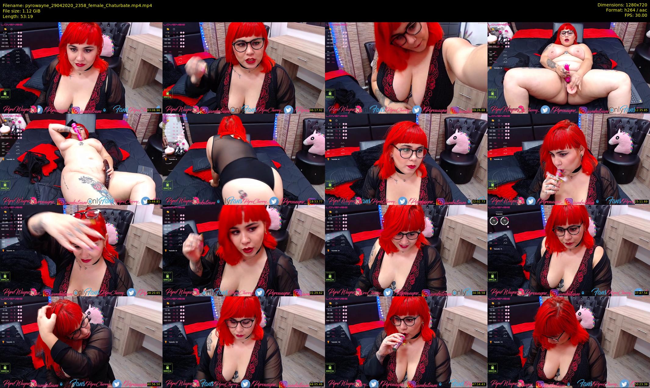 pyrowayne — 54 minute Chaturbate female cam show recording, 720p, Apr 29, 2020