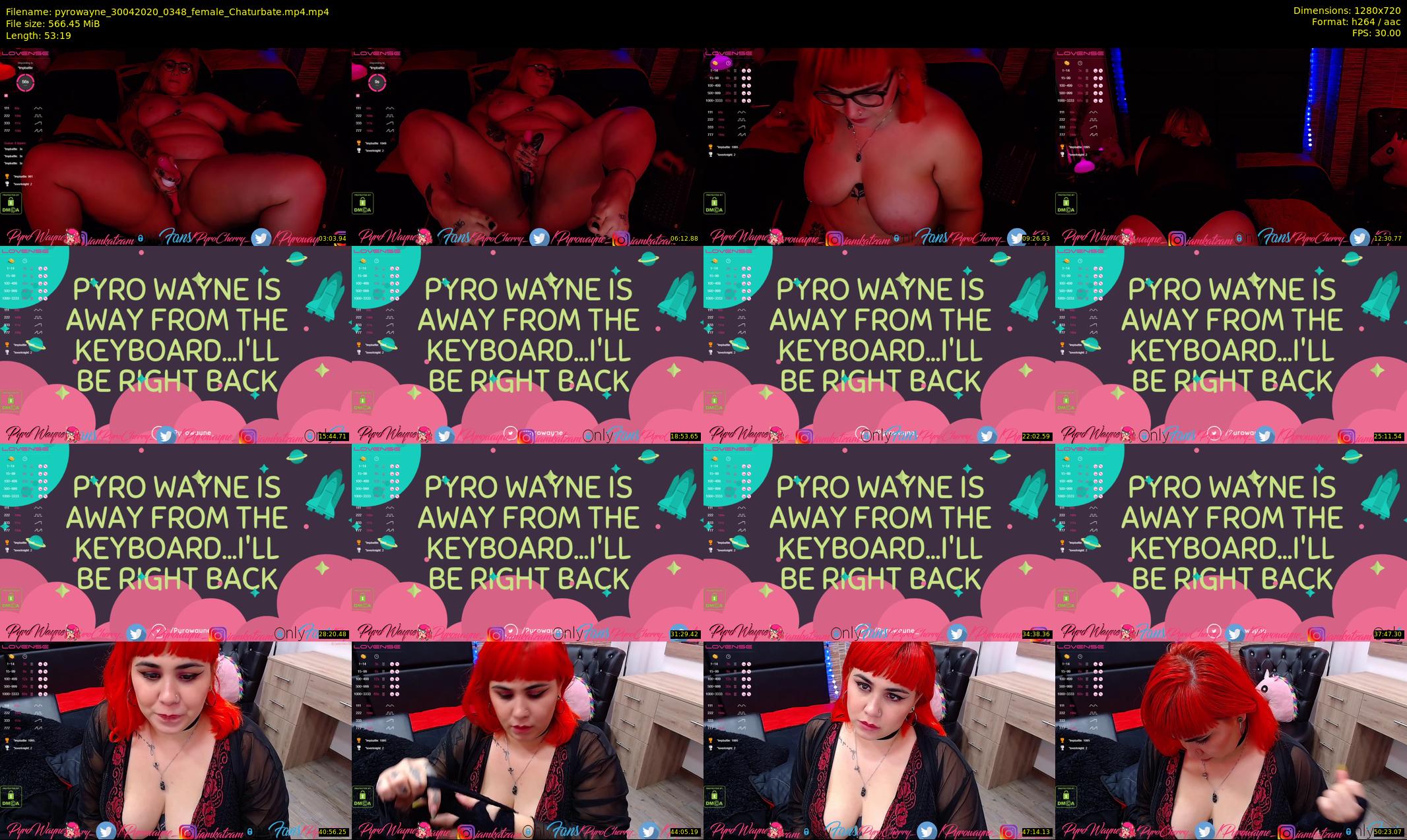 pyrowayne — 54 minute Chaturbate female cam show recording, 720p, Apr 30, 2020