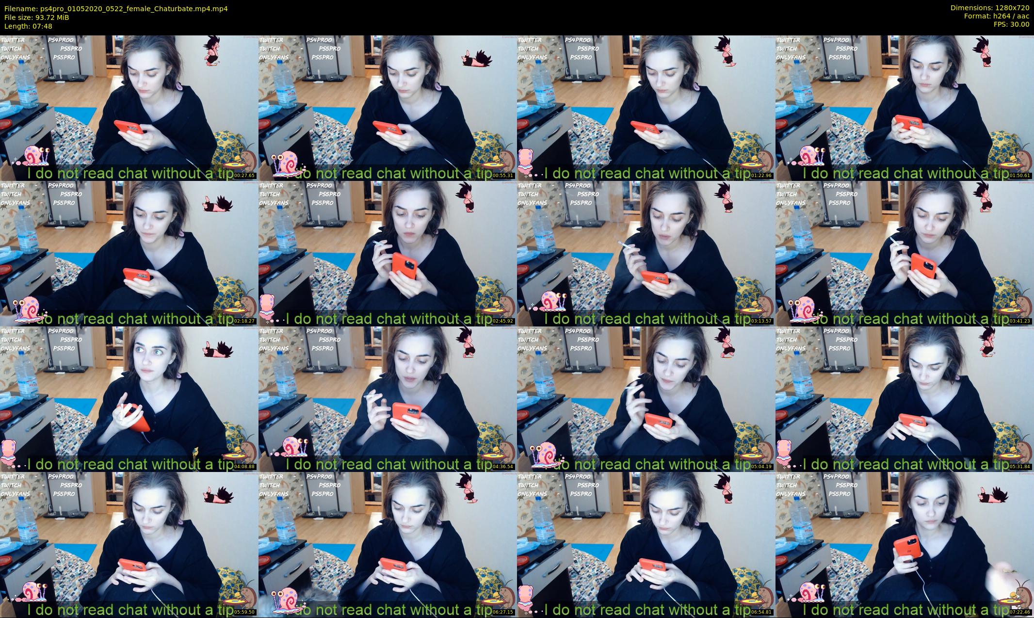 ps4pro — 8 minute Chaturbate female cam show recording, 720p, May 1, 2020