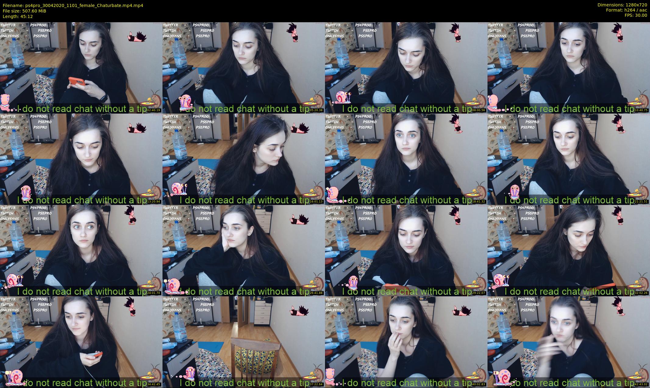ps4pro — 46 minute Chaturbate female cam show recording, 720p, Apr 30, 2020