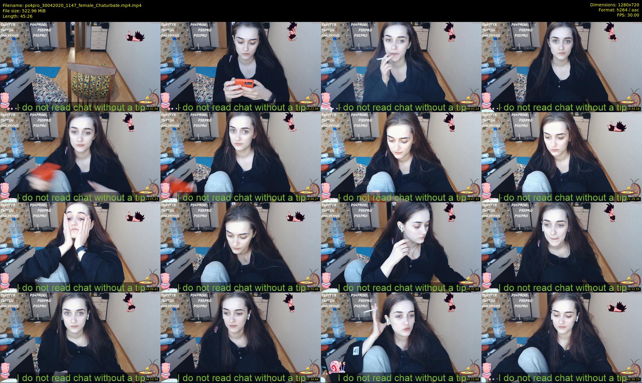 ps4pro — 46 minute Chaturbate female cam show recording, 720p, Apr 30, 2020
