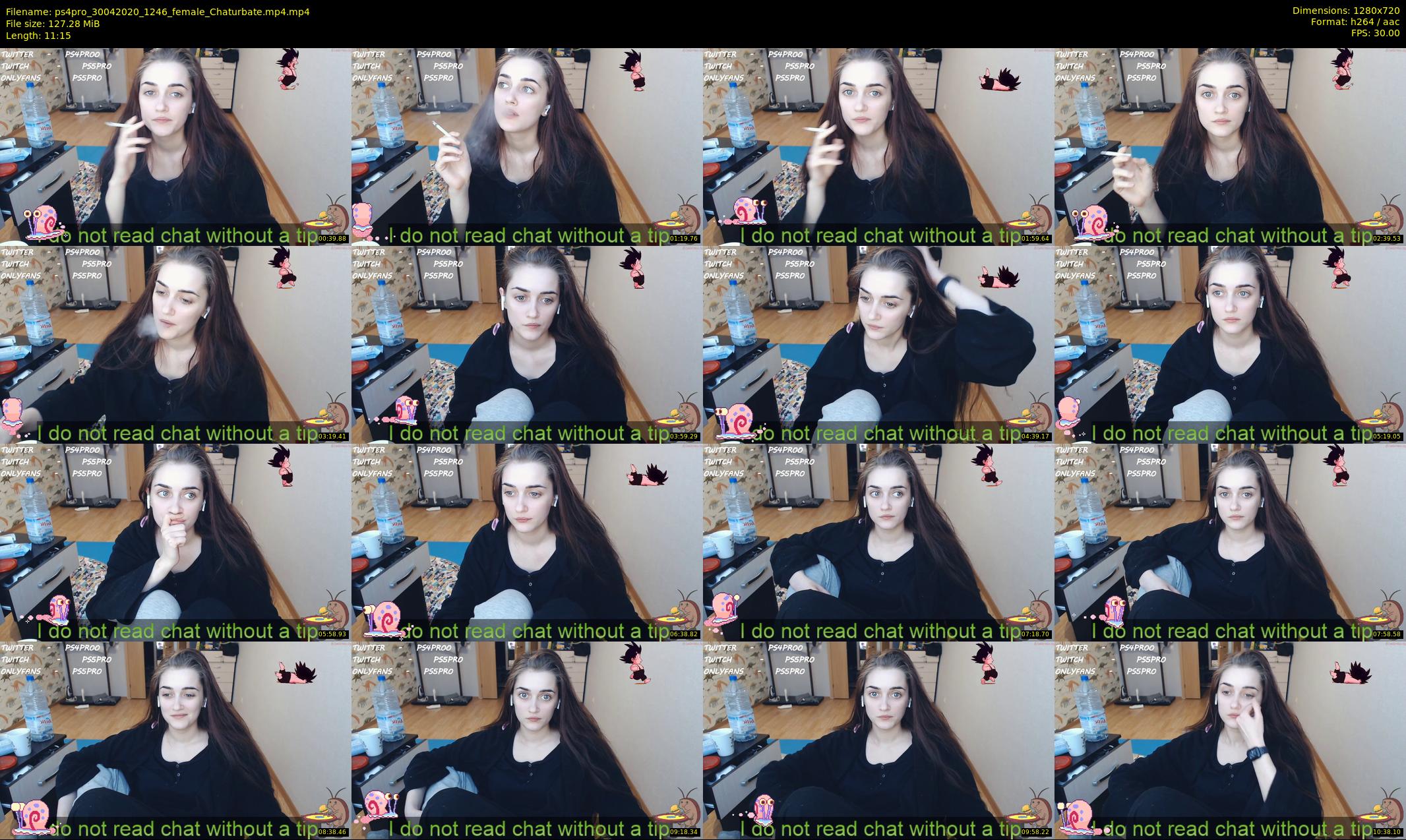 ps4pro — 12 minute Chaturbate female cam show recording, 720p, Apr 30, 2020