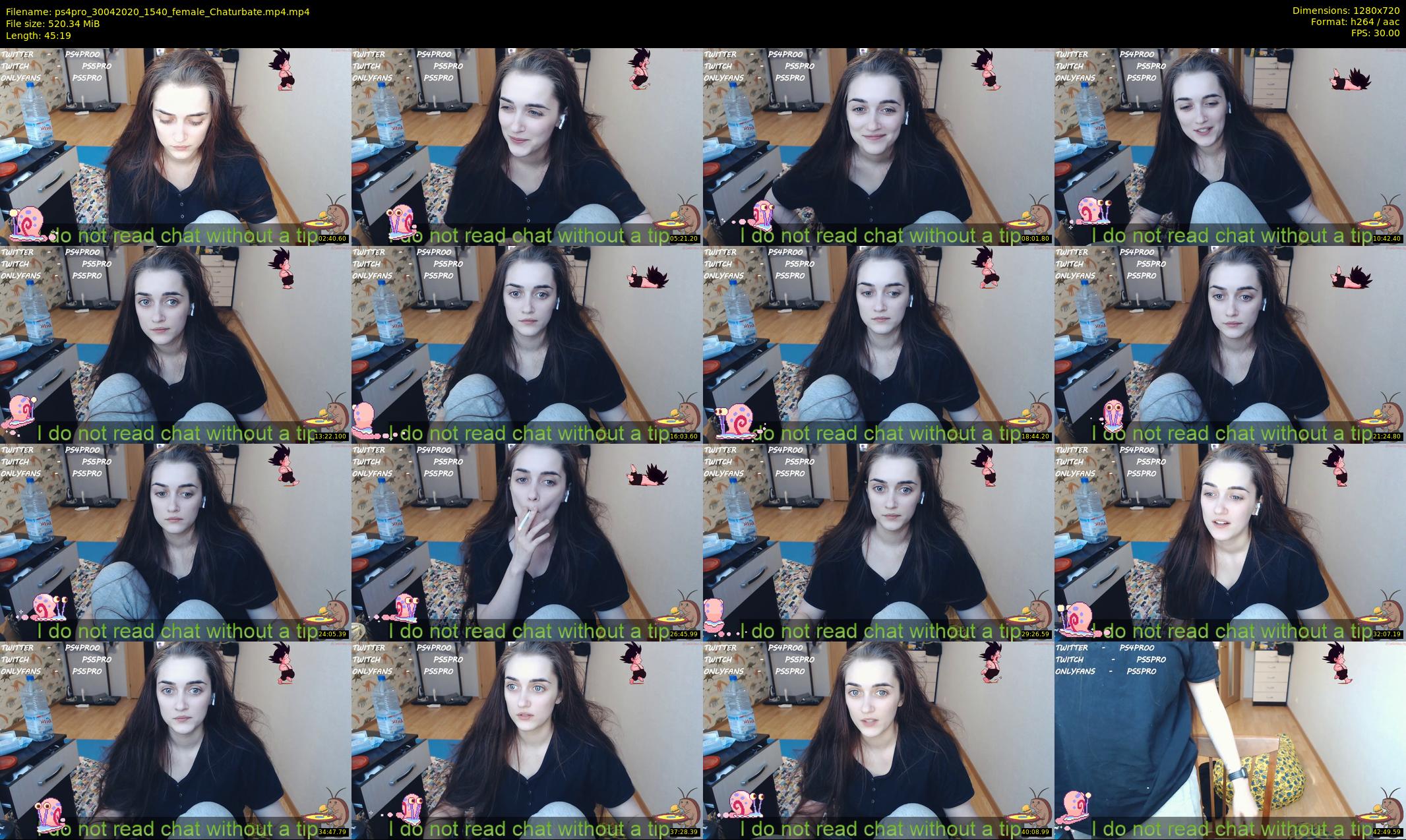 ps4pro — 46 minute Chaturbate female cam show recording, 720p, Apr 30, 2020