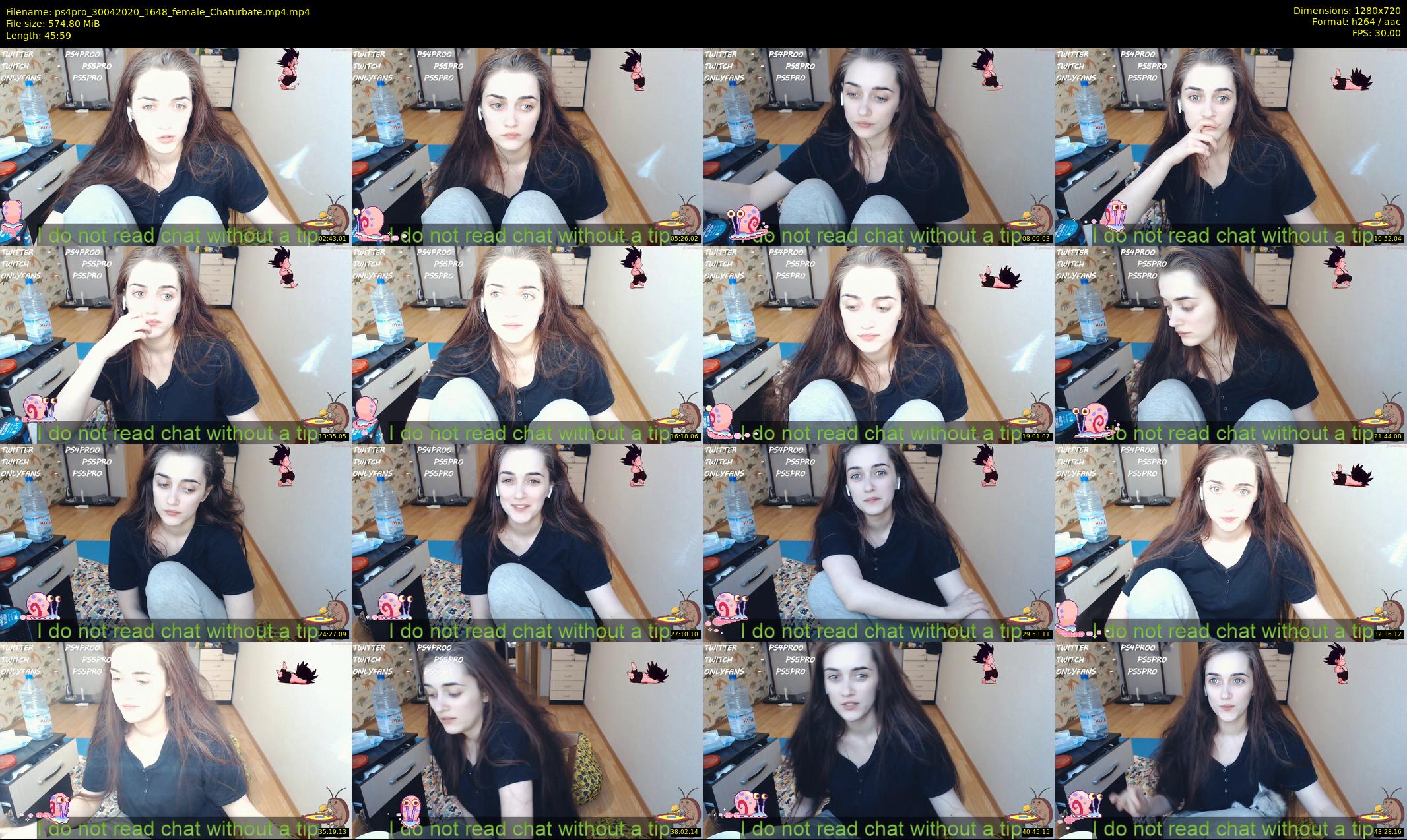 ps4pro — 46 minute Chaturbate female cam show recording, 720p, Apr 30, 2020