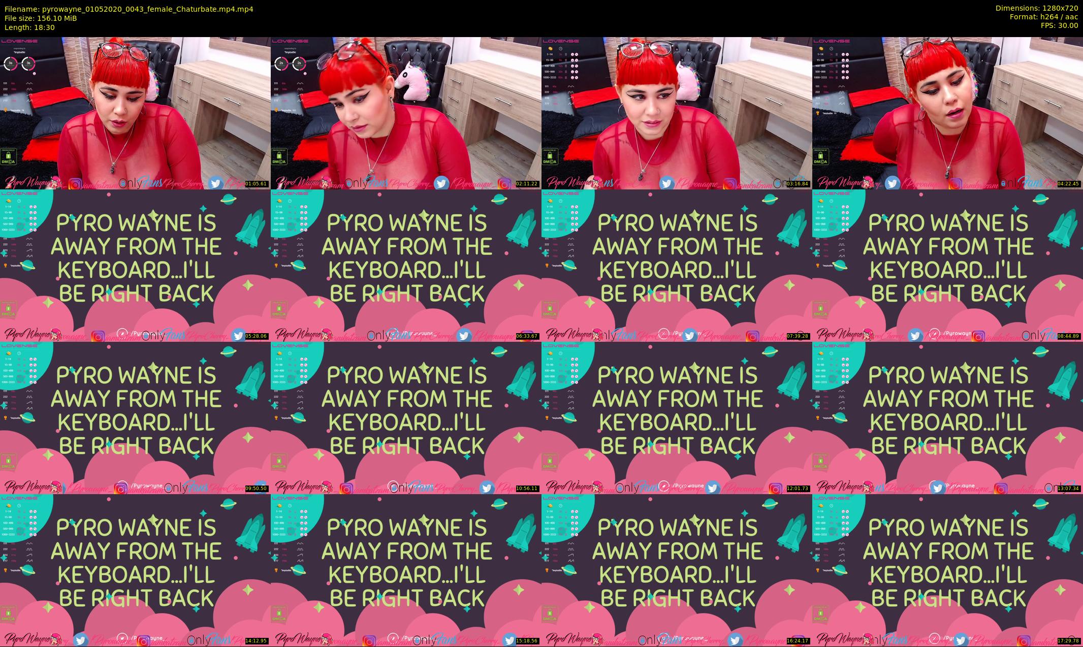 pyrowayne — 19 minute Chaturbate female cam show recording, 720p, May 1, 2020