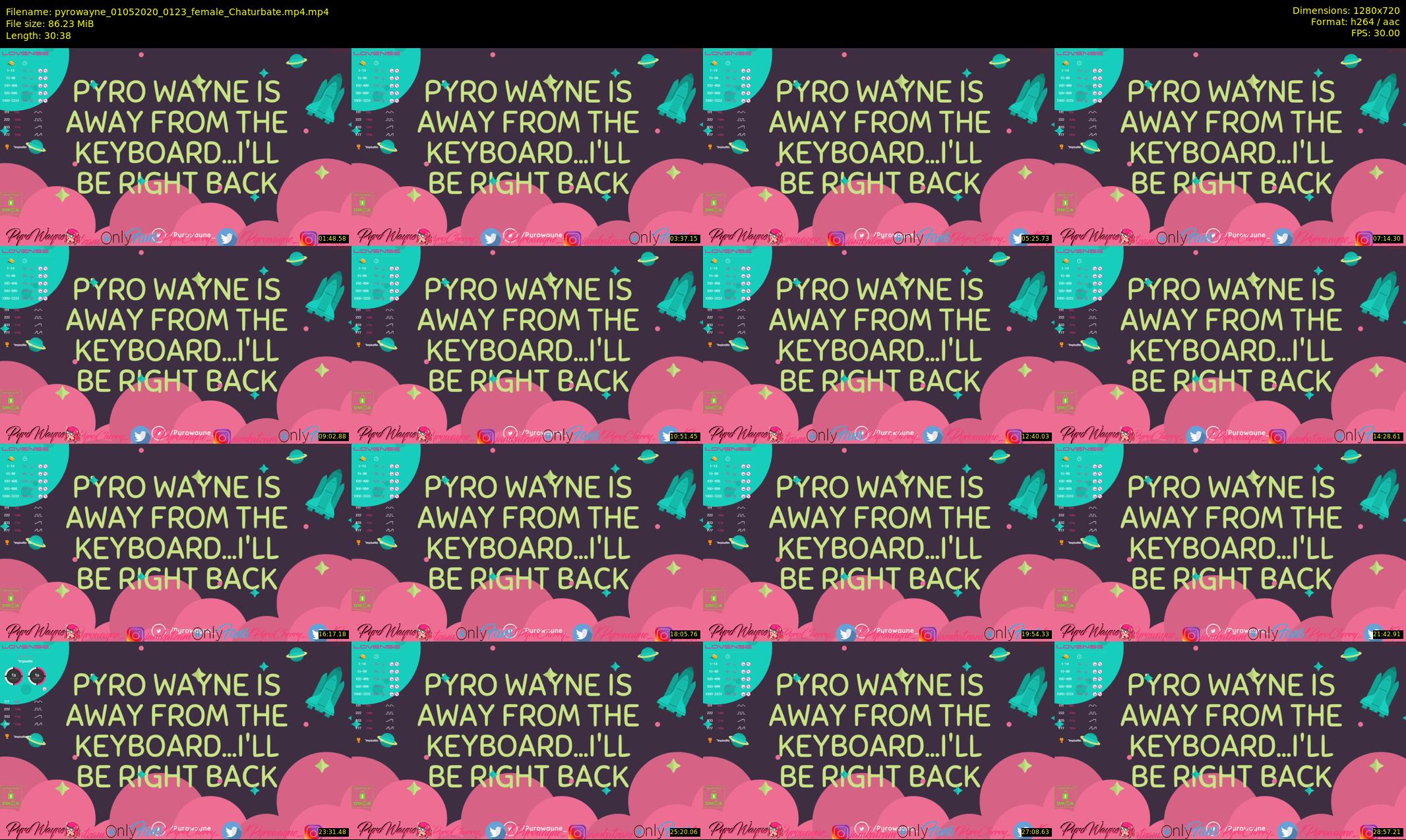 pyrowayne — 31 minute Chaturbate female cam show recording, 720p, May 1, 2020