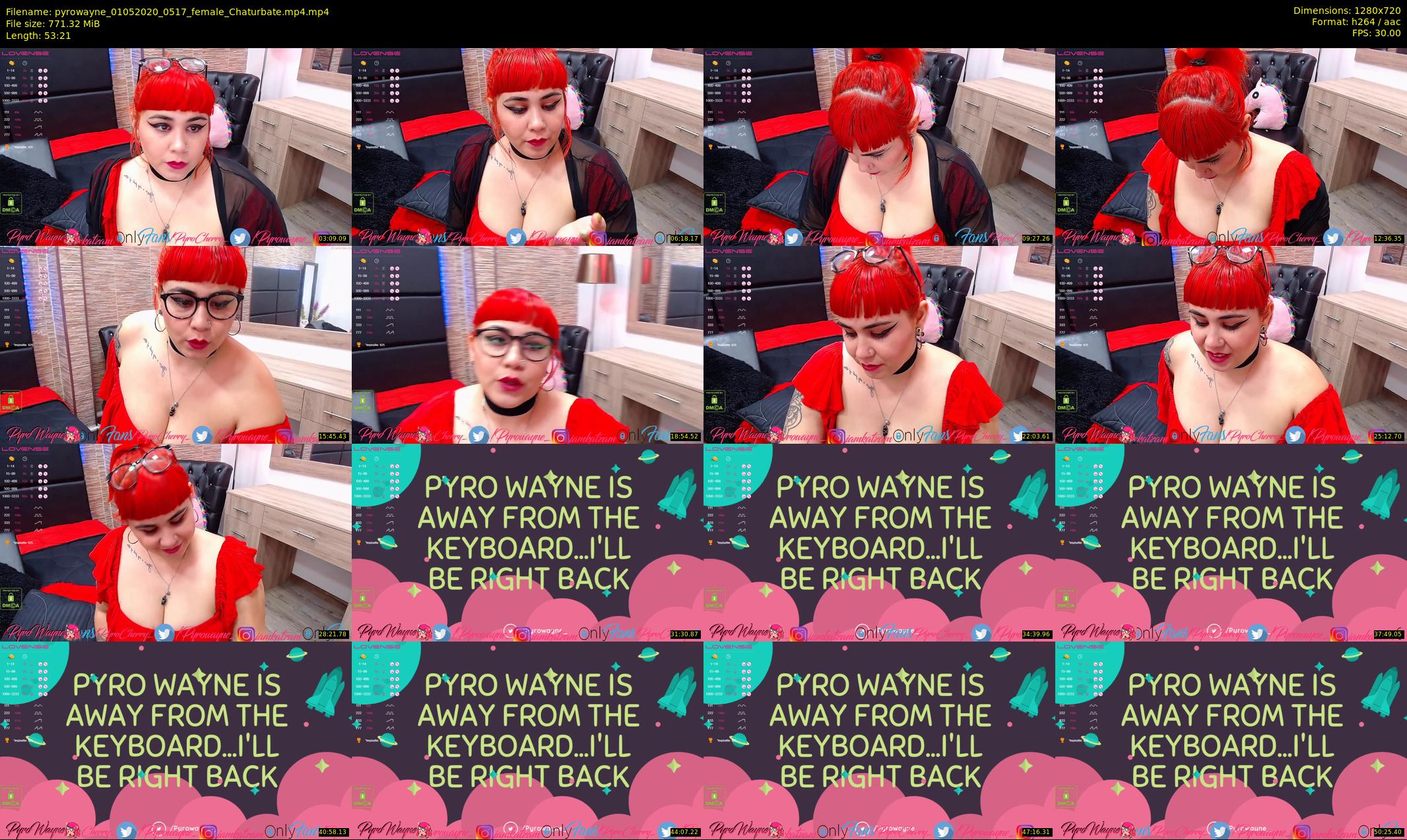 pyrowayne — 54 minute Chaturbate female cam show recording, 720p, May 1, 2020