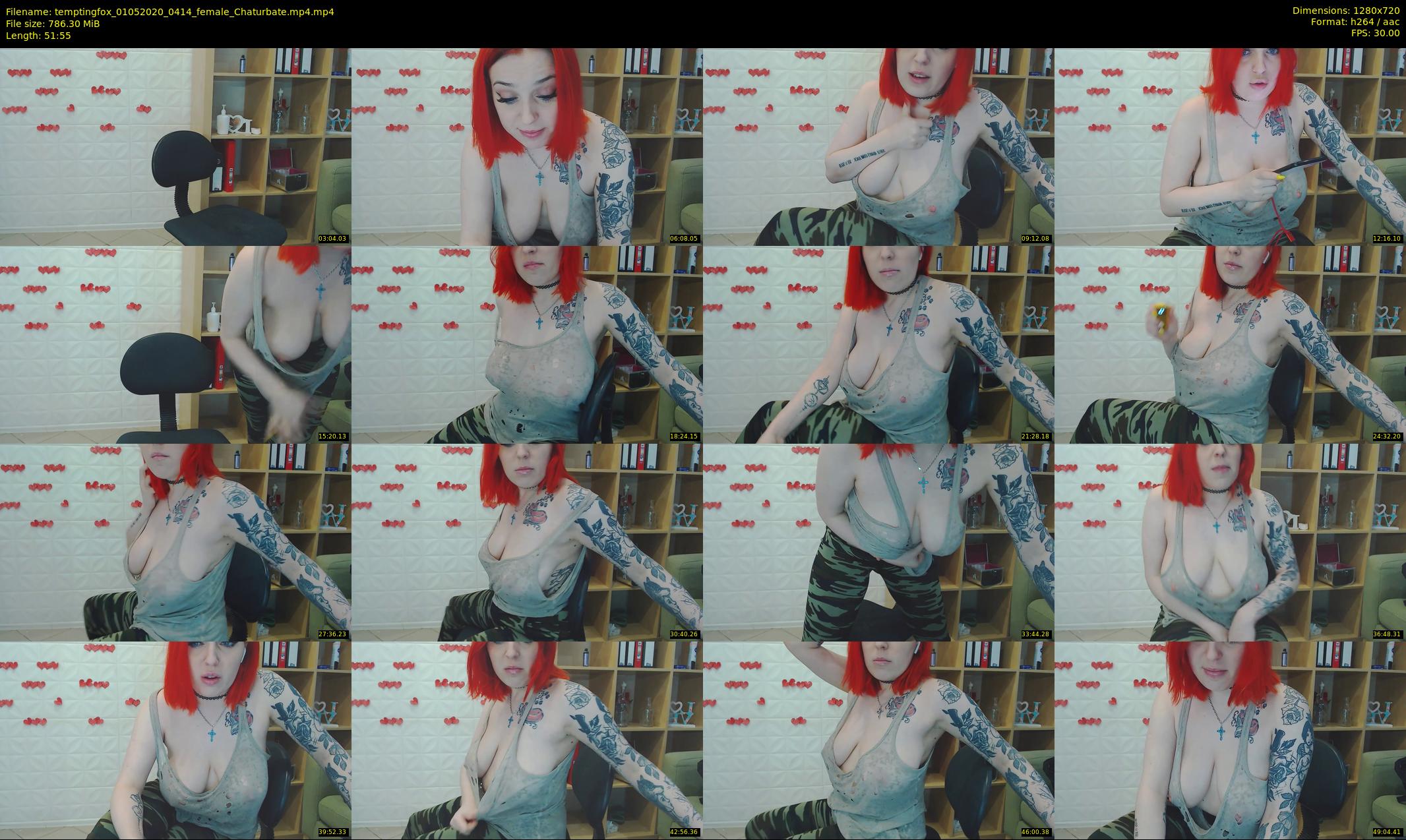 temptingfox — 52 minute Chaturbate female cam show recording, 720p, May 1, 2020