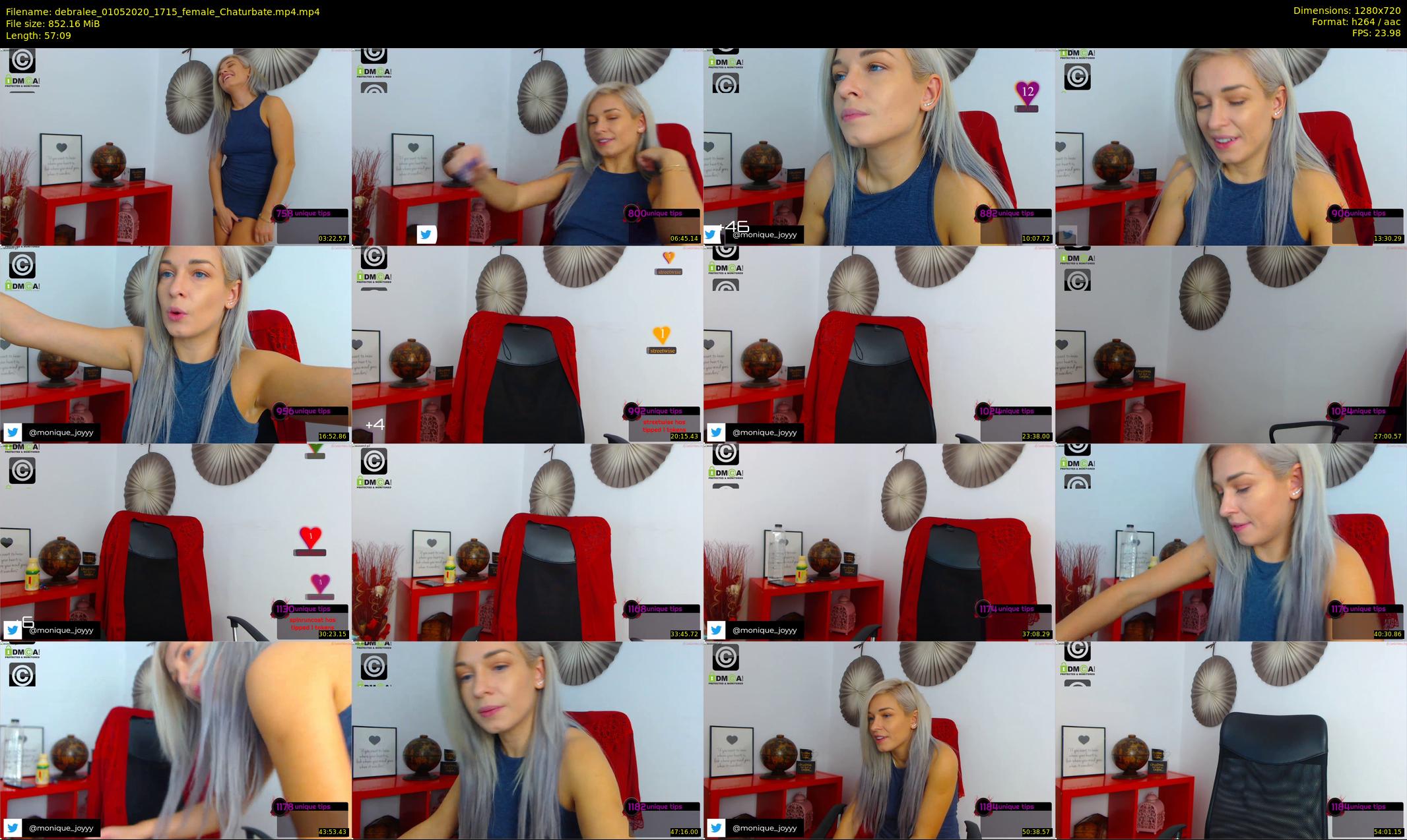 debralee — 58 minute Chaturbate female cam show recording, 720p, May 1, 2020