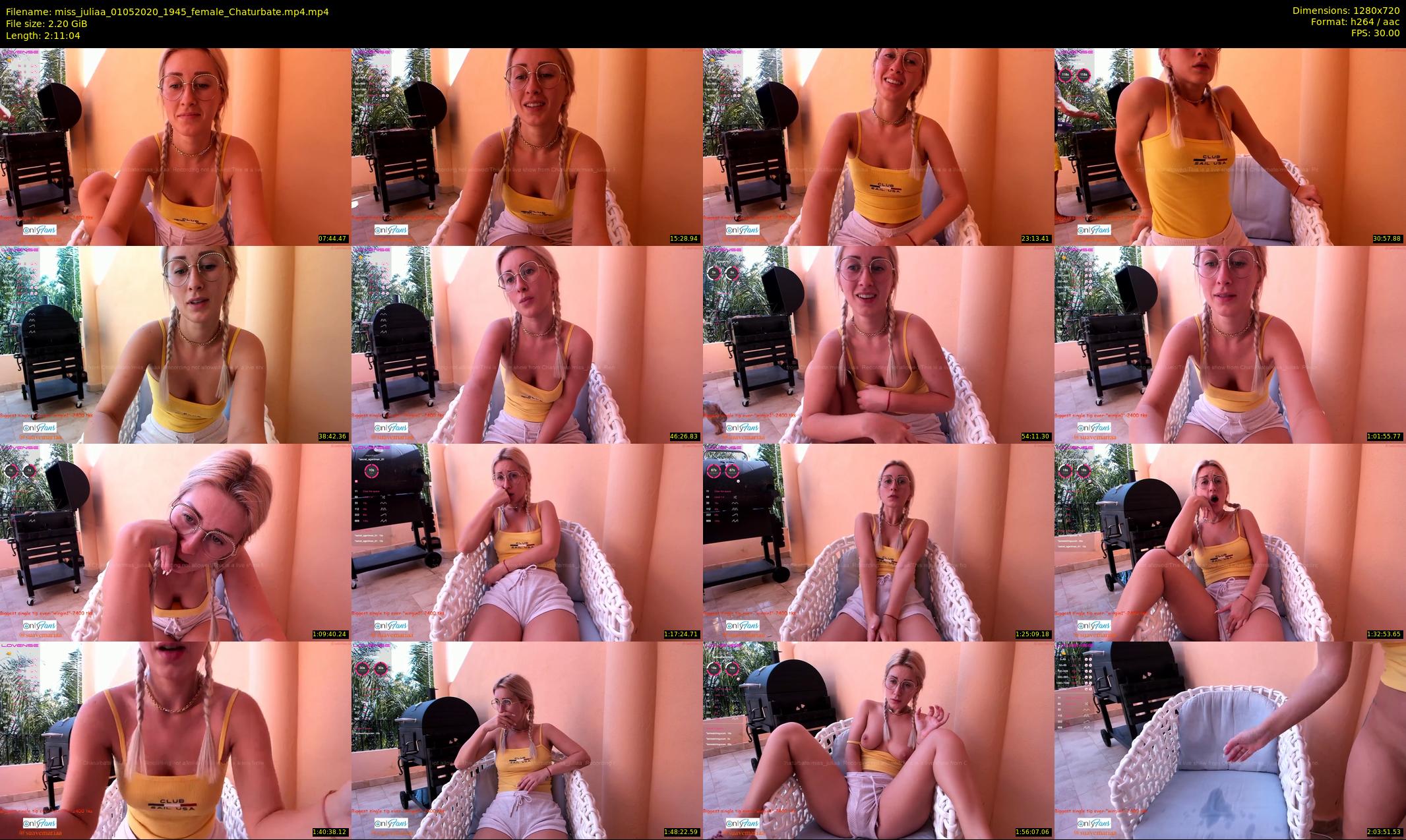 miss_juliaa — 132 minute Chaturbate female cam show recording, 720p, May 1, 2020