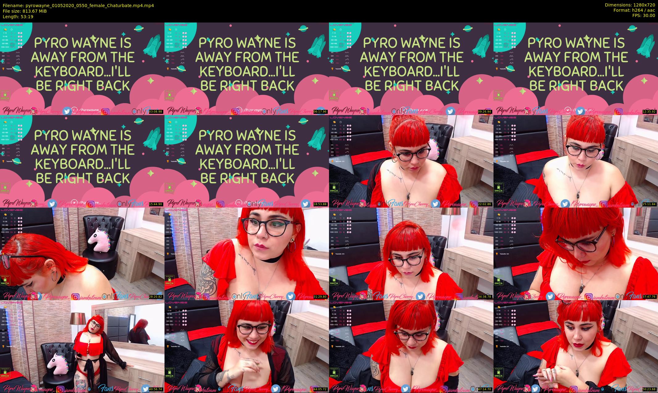 pyrowayne — 54 minute Chaturbate female cam show recording, 720p, May 1, 2020