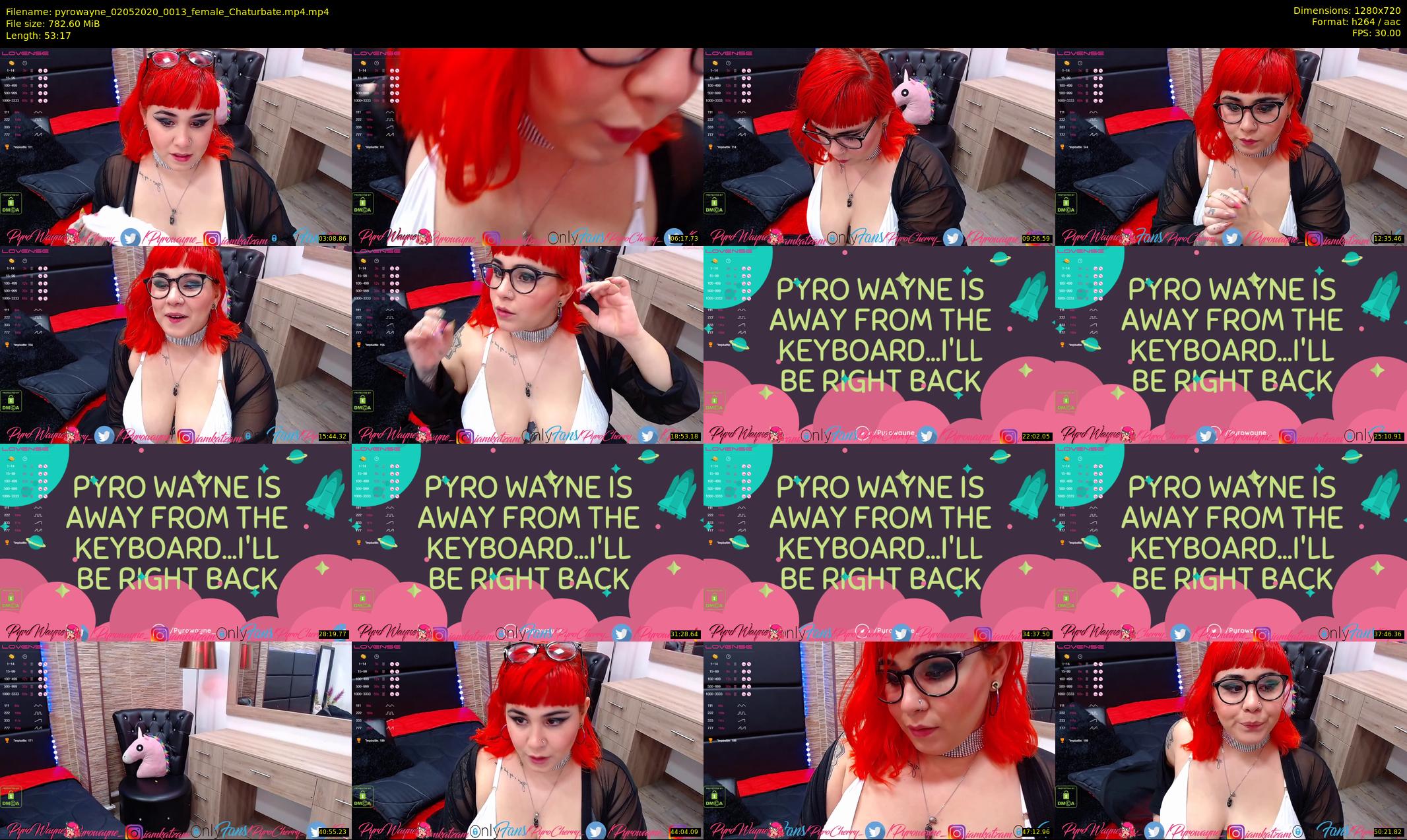 pyrowayne — 54 minute Chaturbate female cam show recording, 720p, May 2, 2020