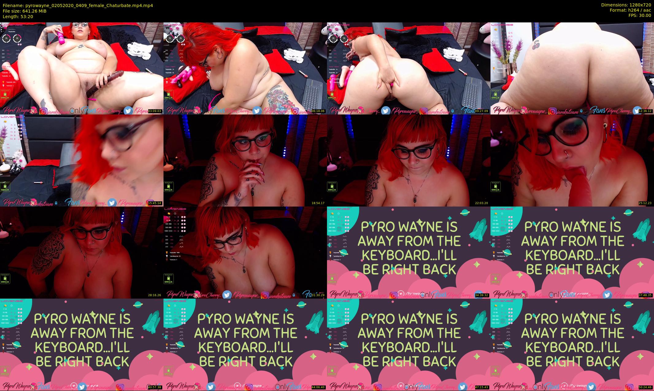 pyrowayne — 54 minute Chaturbate female cam show recording, 720p, May 2, 2020