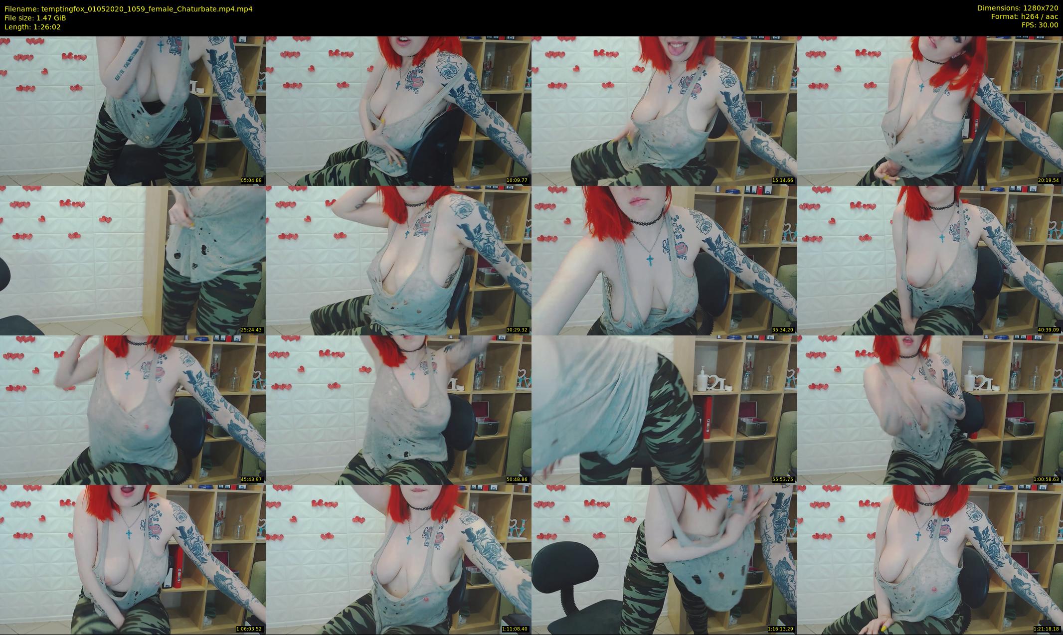 temptingfox — 87 minute Chaturbate female cam show recording, 720p, May 1, 2020