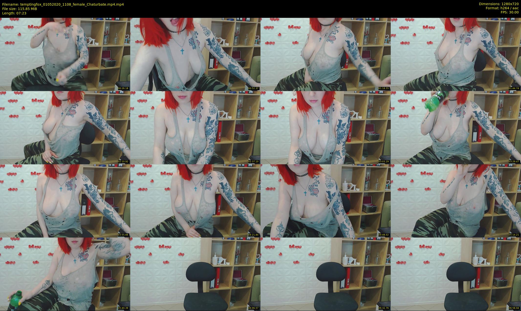 temptingfox — 8 minute Chaturbate female cam show recording, 720p, May 1, 2020