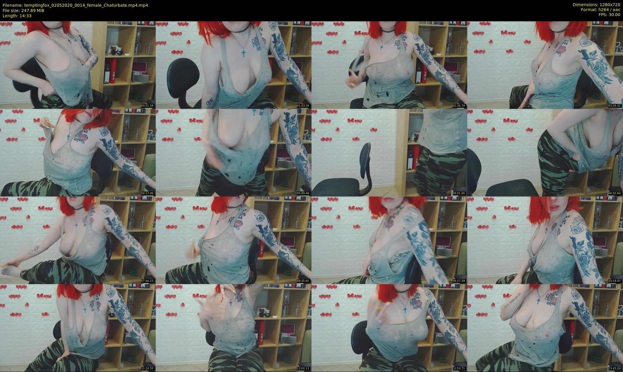 temptingfox — 15 minute Chaturbate female cam show recording, 720p, May 2, 2020