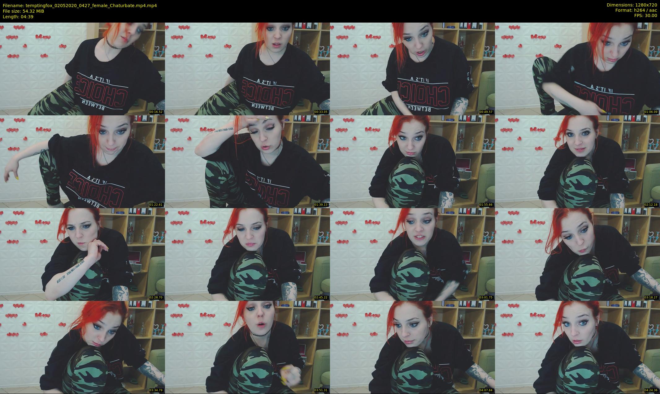 temptingfox — 5 minute Chaturbate female cam show recording, 720p, May 2, 2020