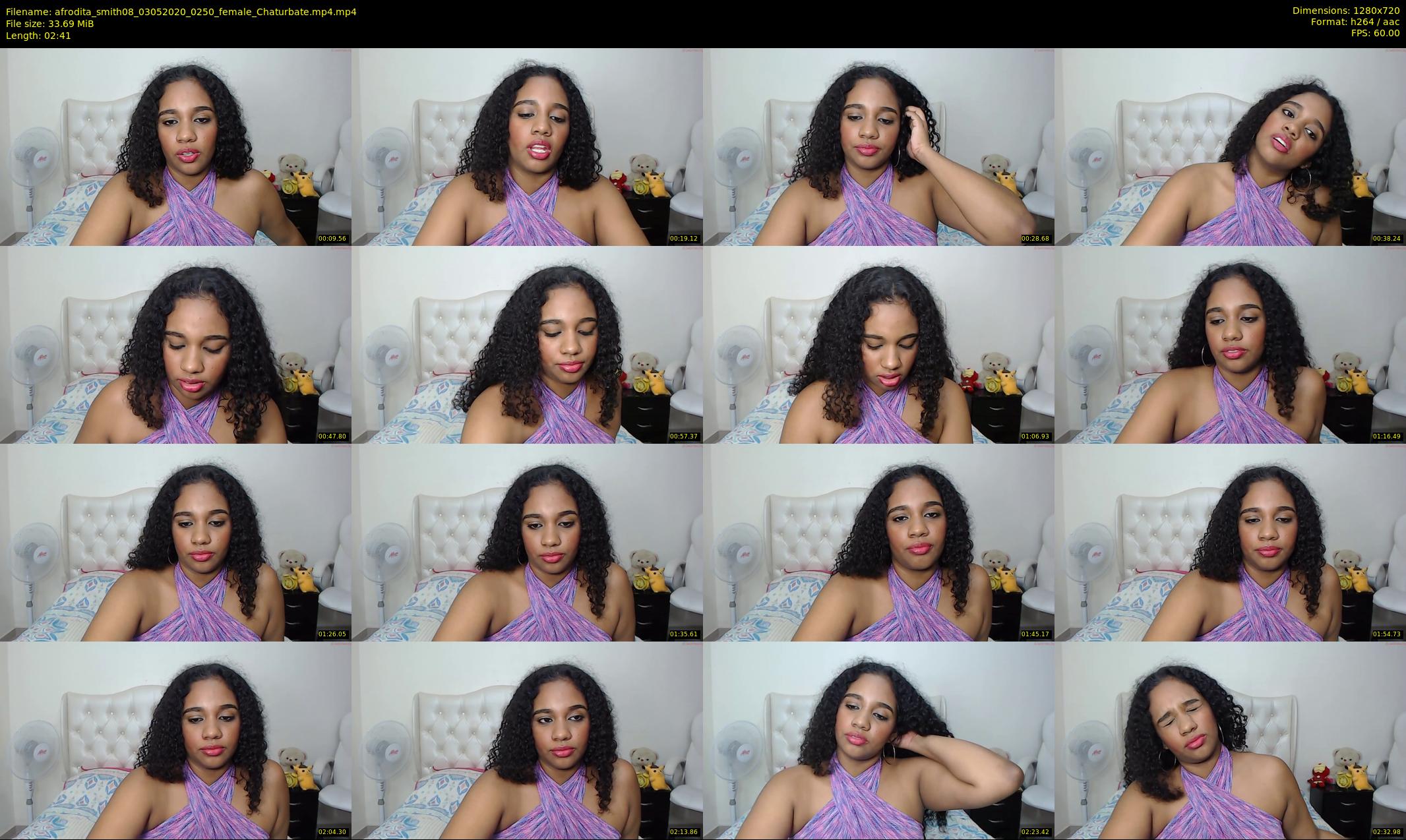afrodita_smith08 — 3 minute Chaturbate female cam show recording, 720p, May 3, 2020