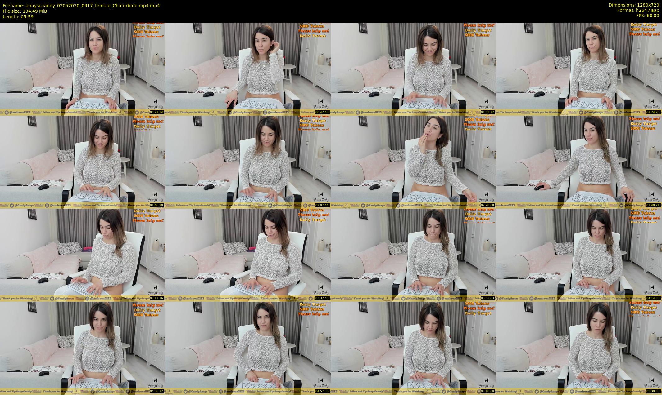 anayscaandy — 6 minute Chaturbate female cam show recording, 720p, May 2, 2020