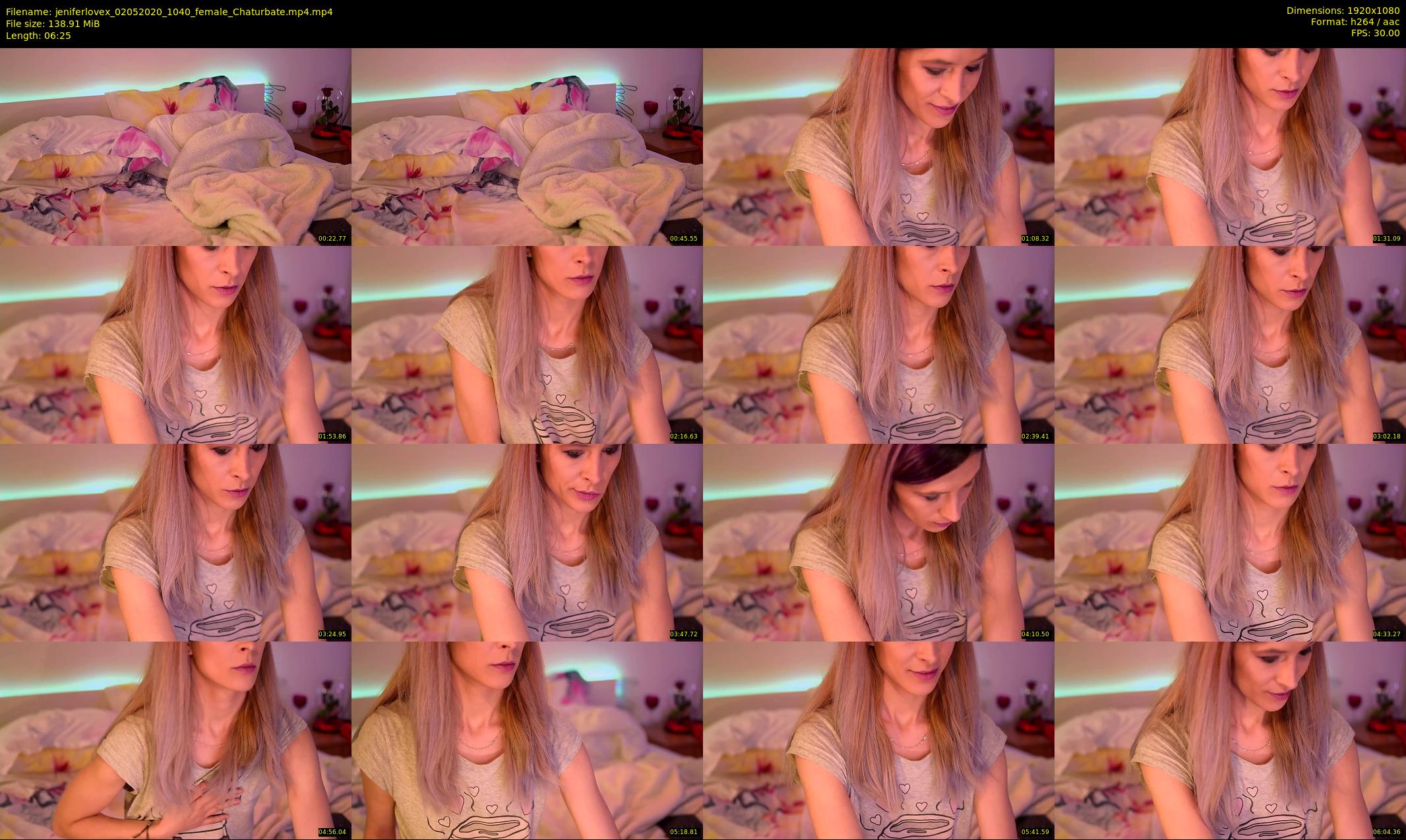 jeniferlovex — 7 minute Chaturbate female cam show recording, 1080p, May 2, 2020