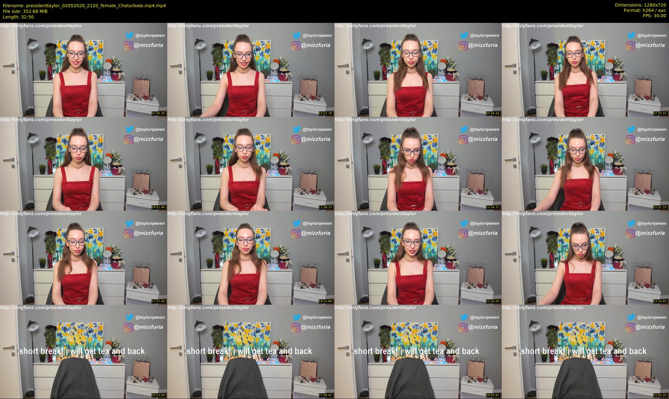 presidenttaylor — 33 minute Chaturbate female cam show recording, 720p, May 2, 2020
