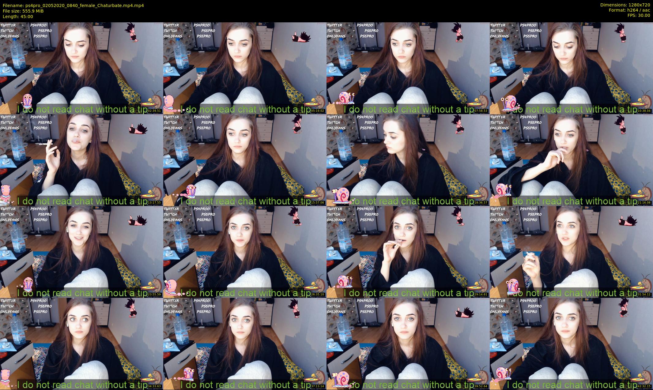ps4pro — 45 minute Chaturbate female cam show recording, 720p, May 2, 2020