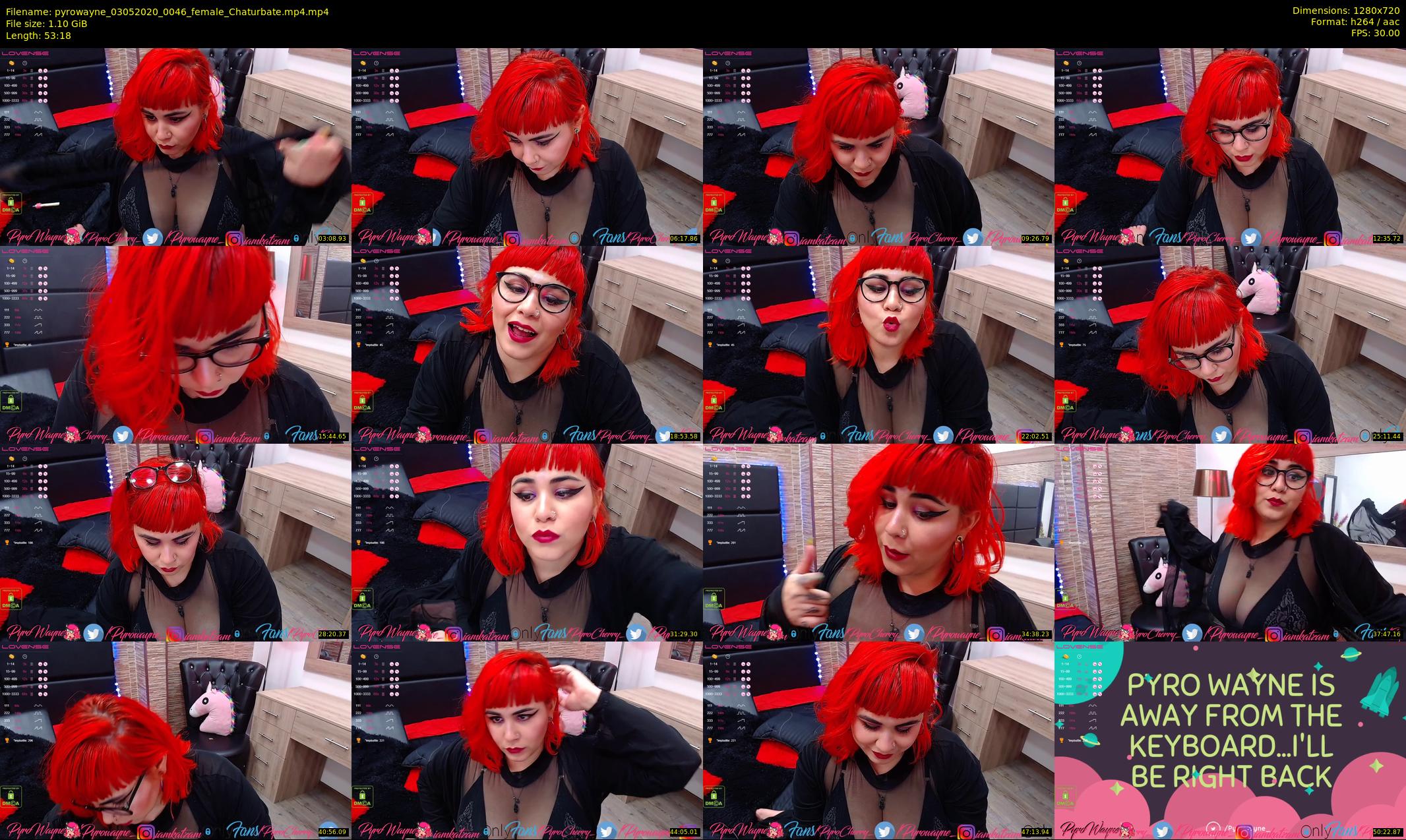 pyrowayne — 54 minute Chaturbate female cam show recording, 720p, May 3, 2020