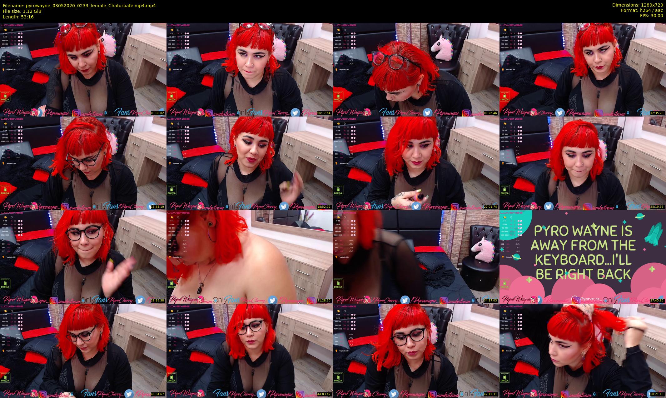 pyrowayne — 54 minute Chaturbate female cam show recording, 720p, May 3, 2020