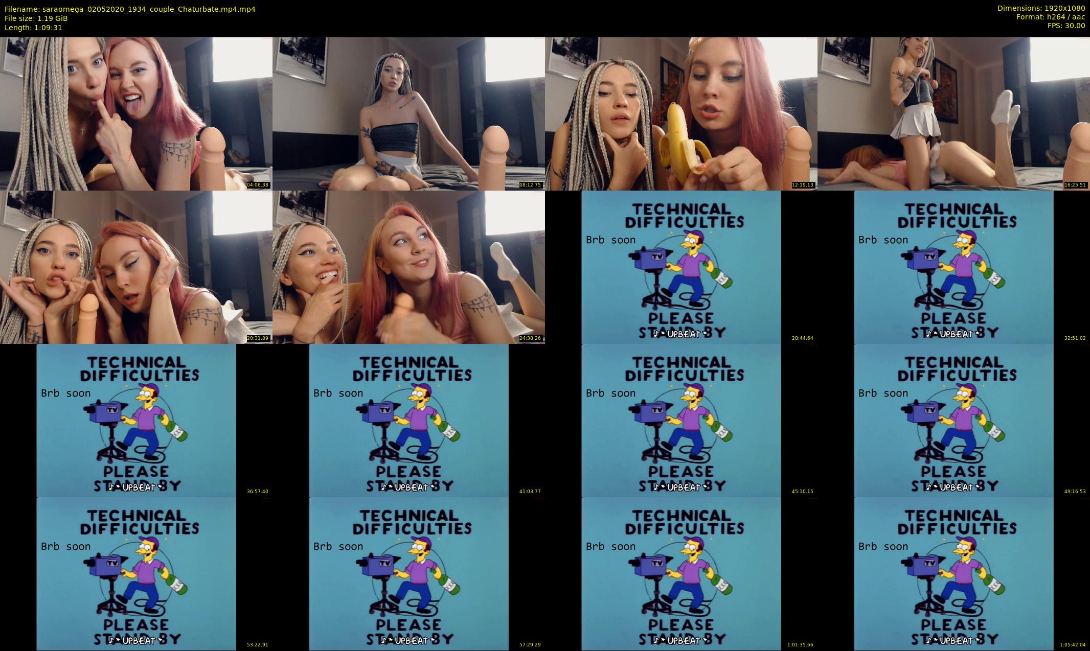 saraomega — 70 minute Chaturbate couple cam show recording, 1080p, May 2, 2020