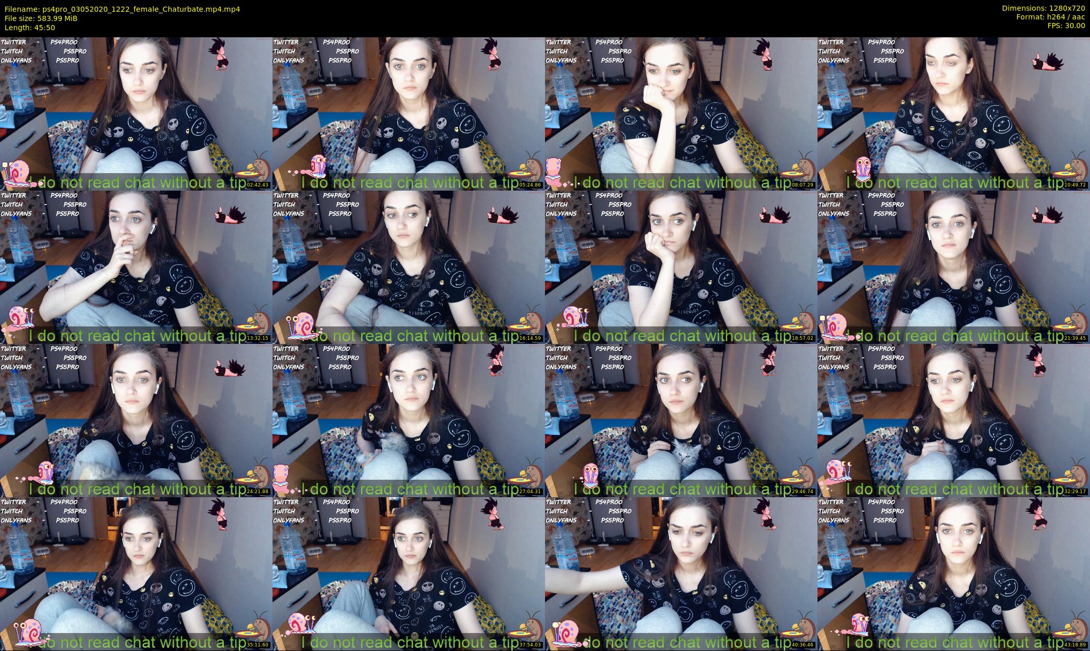 ps4pro — 46 minute Chaturbate female cam show recording, 720p, May 3, 2020