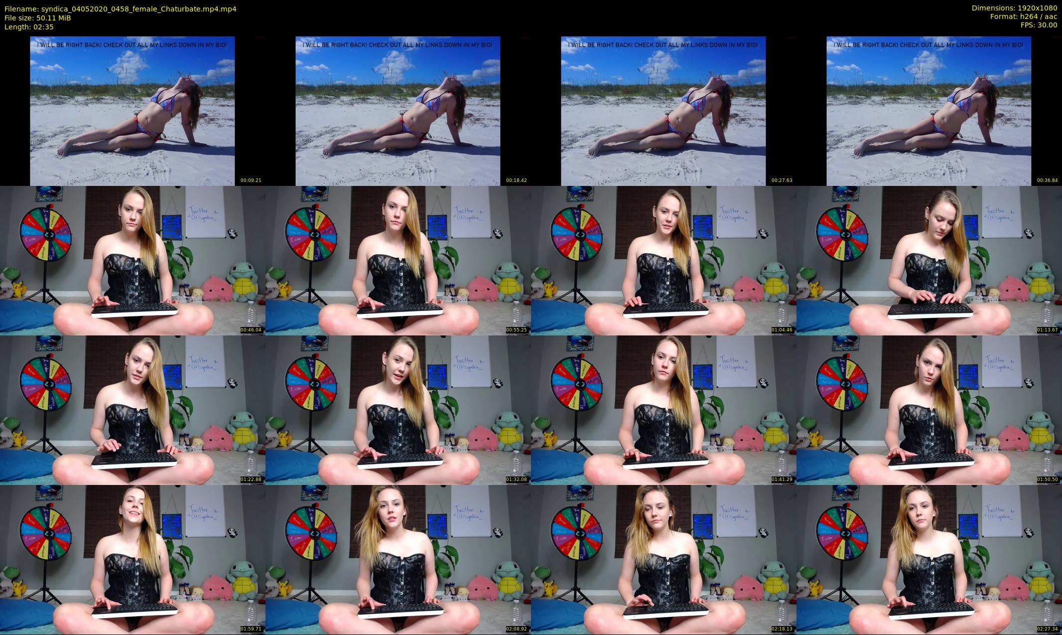 syndica — 3 minute Chaturbate female cam show recording, 1080p, May 4, 2020
