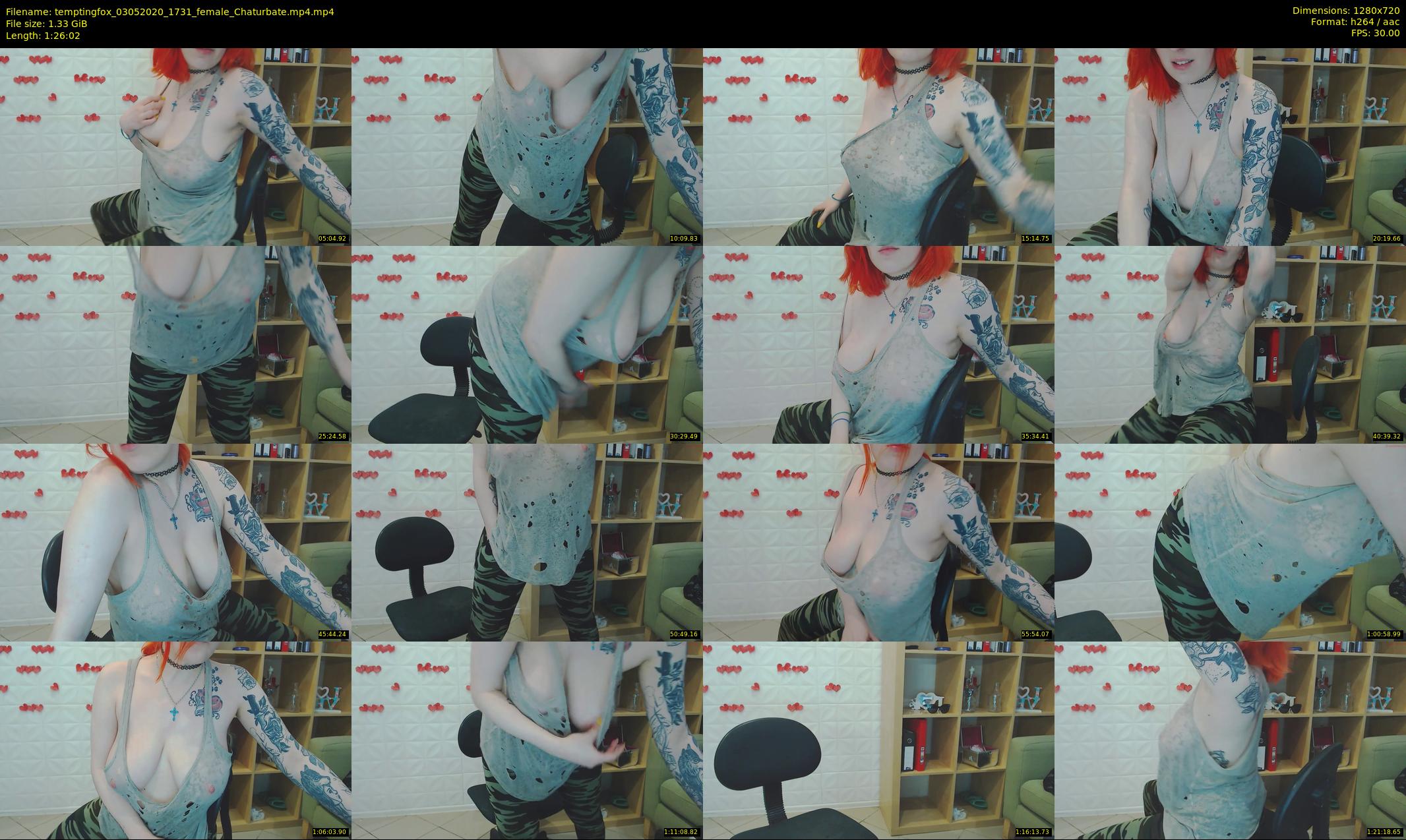 temptingfox — 87 minute Chaturbate female cam show recording, 720p, May 3, 2020