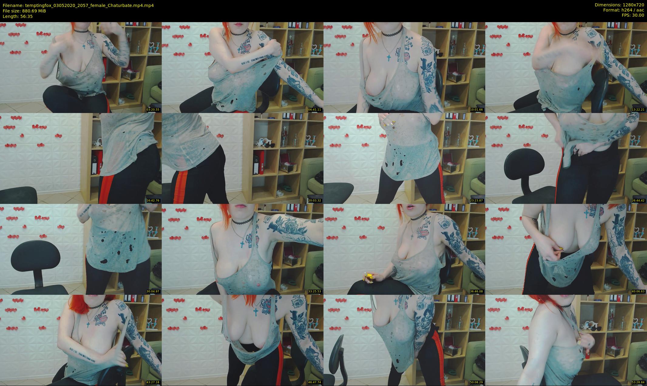 temptingfox — 57 minute Chaturbate female cam show recording, 720p, May 3, 2020