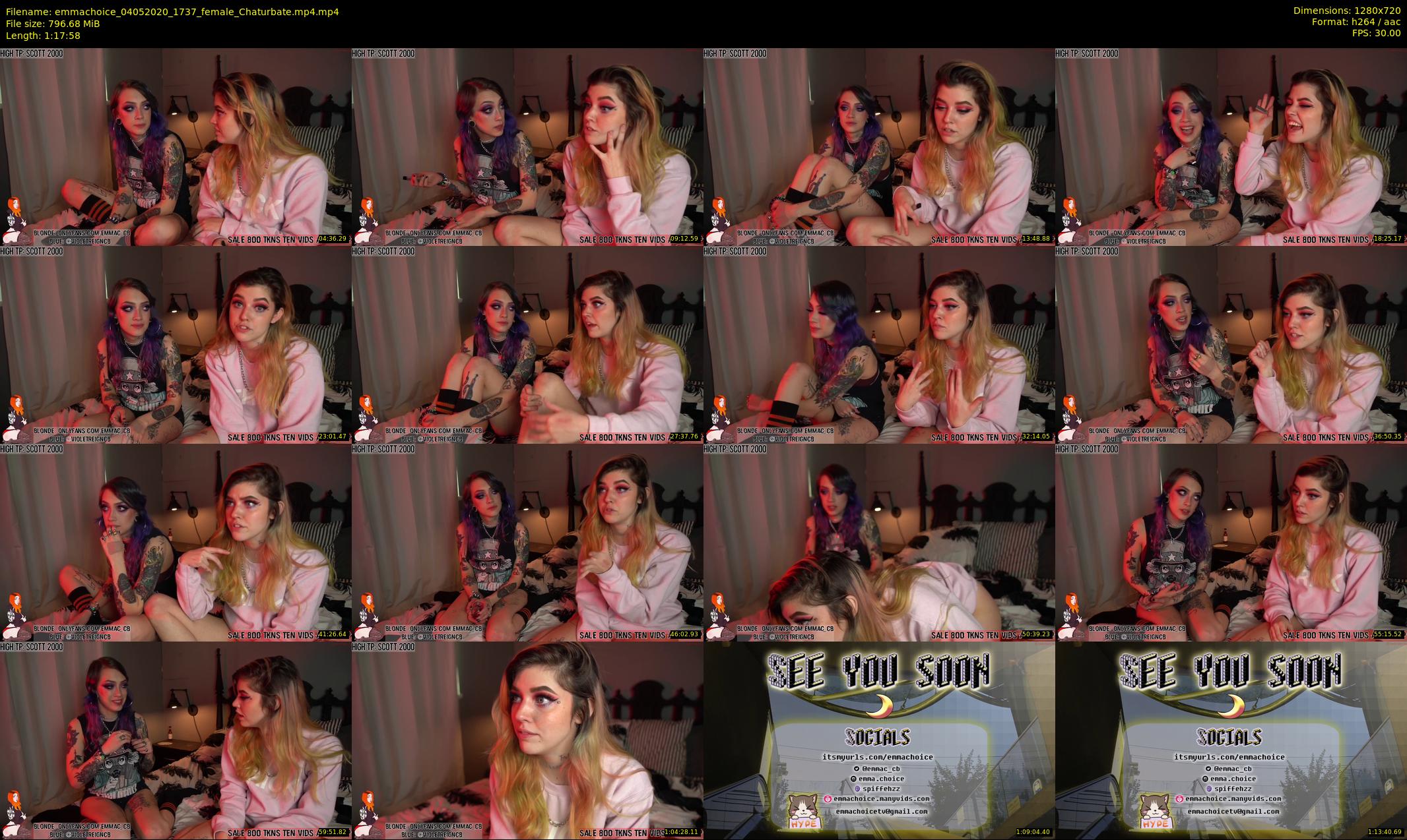 emmachoice — 78 minute Chaturbate female cam show recording, 720p, May 4, 2020
