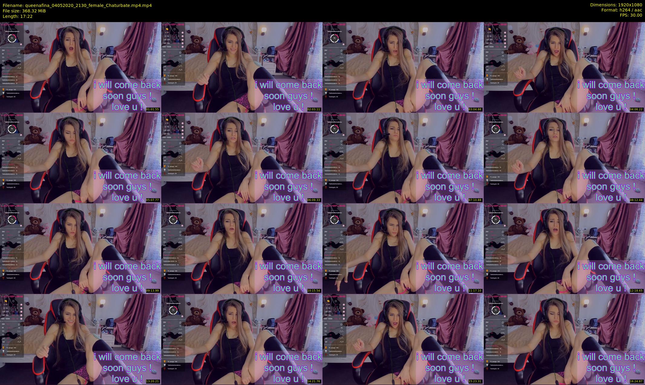 queenafina — 18 minute Chaturbate female cam show recording, 1080p, May 4, 2020