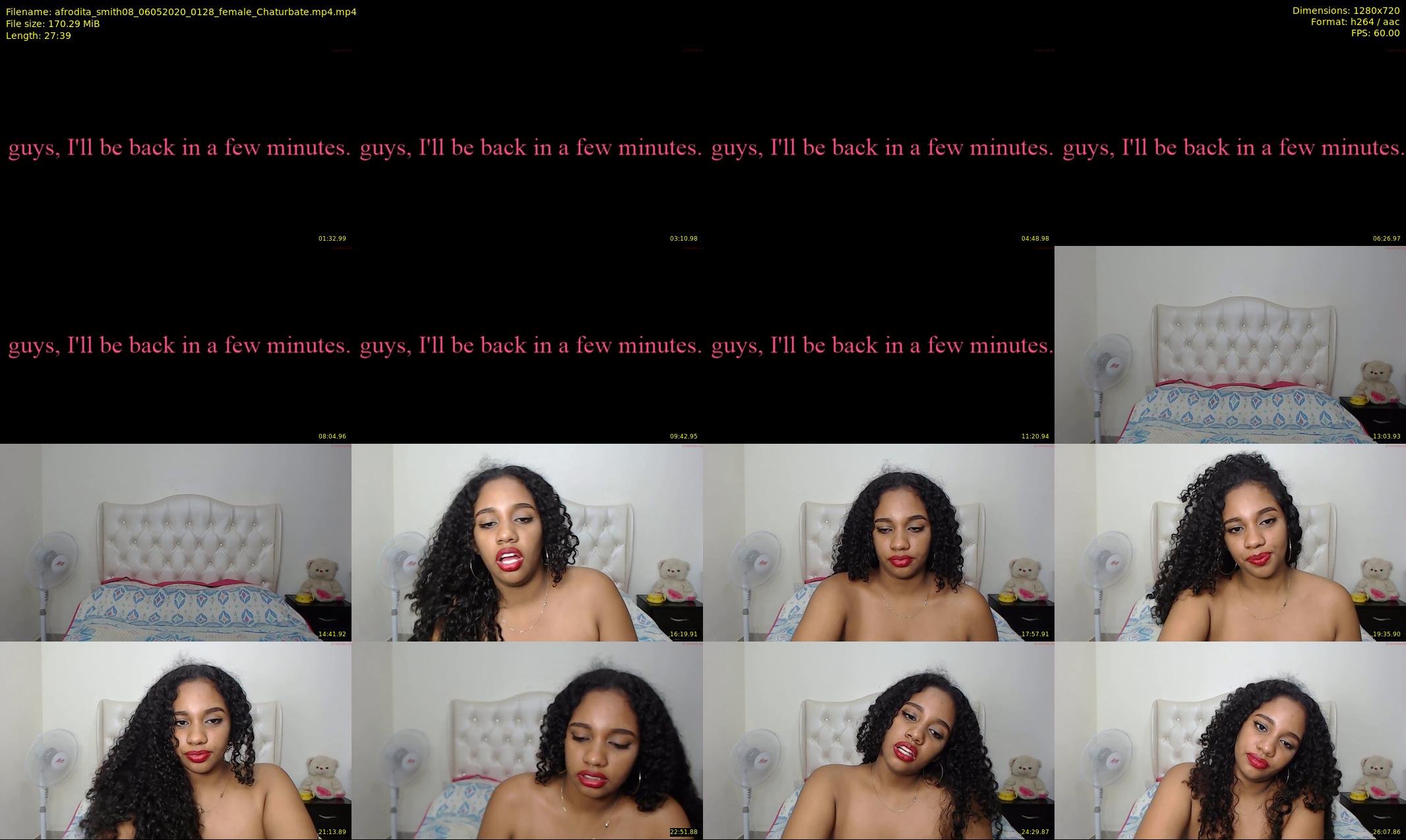 afrodita_smith08 — 28 minute Chaturbate female cam show recording, 720p, May 6, 2020