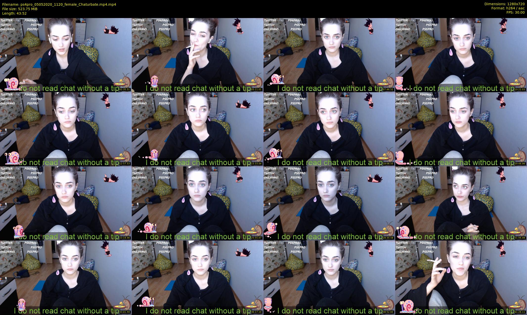 ps4pro — 44 minute Chaturbate female cam show recording, 720p, May 5, 2020