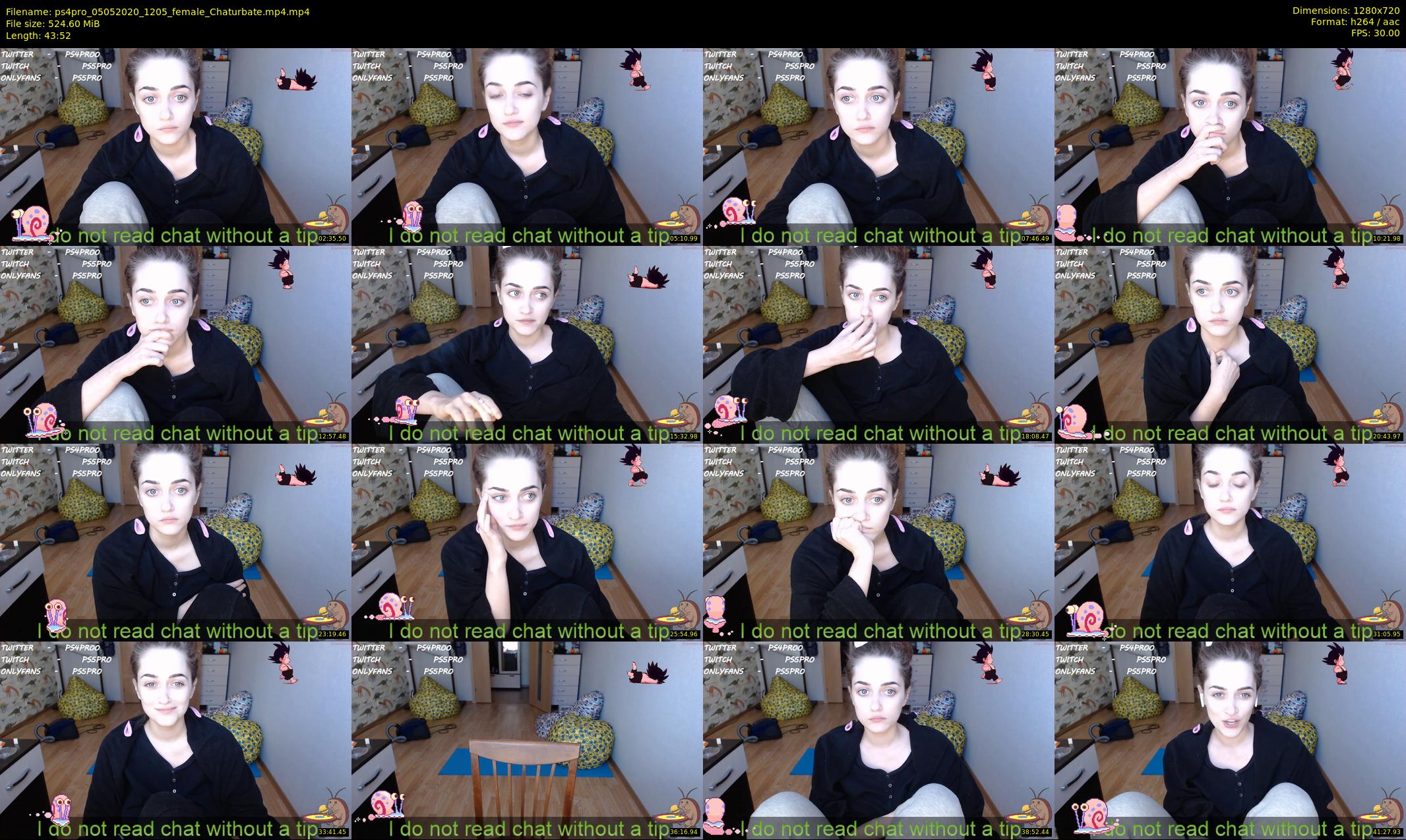 ps4pro — 44 minute Chaturbate female cam show recording, 720p, May 5, 2020