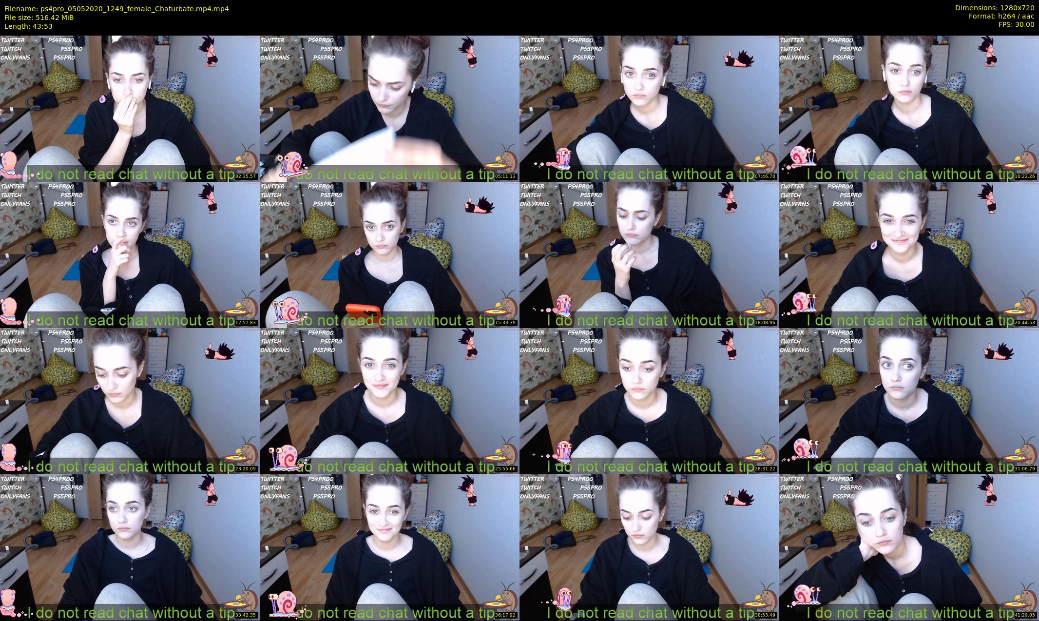 ps4pro — 44 minute Chaturbate female cam show recording, 720p, May 5, 2020