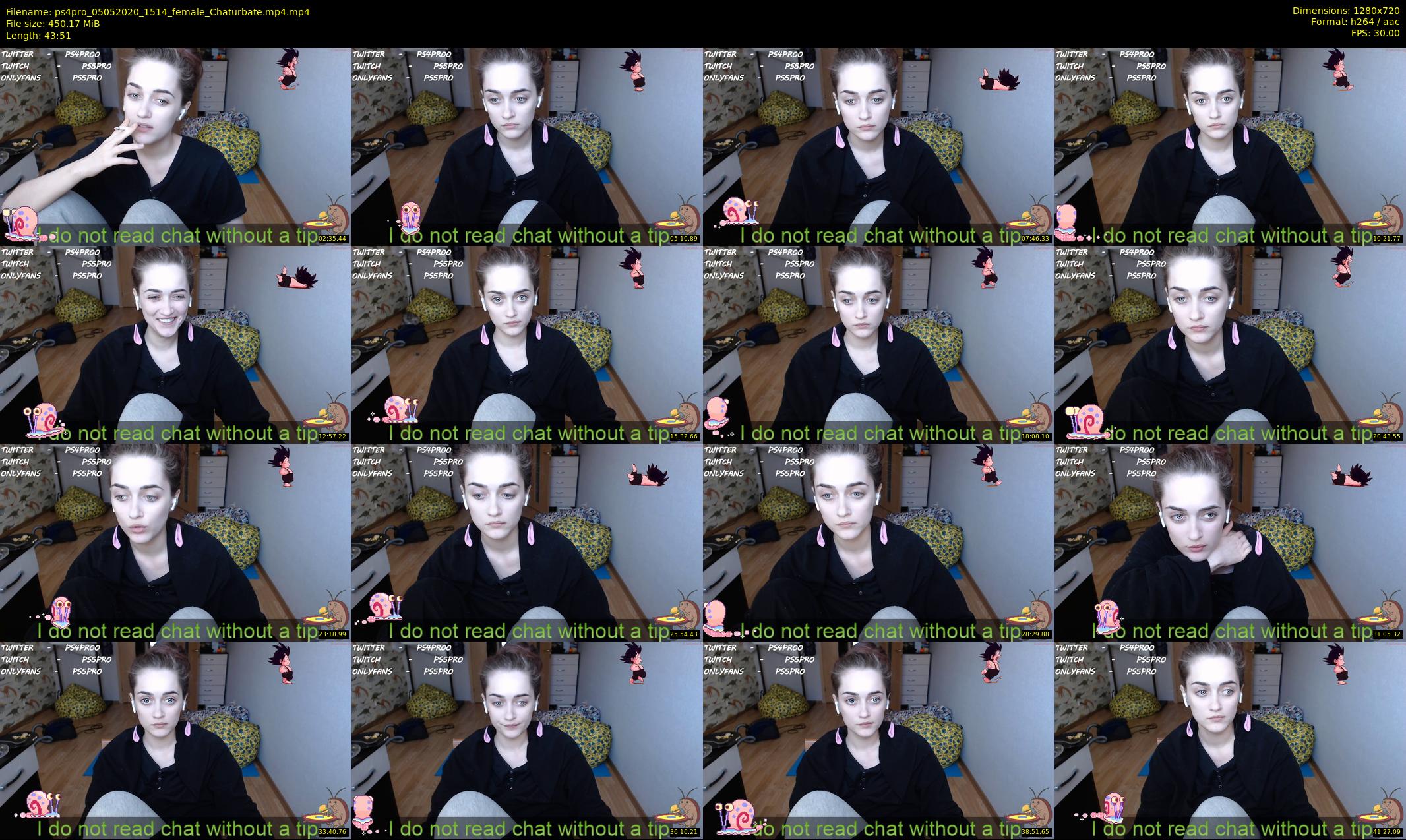 ps4pro — 44 minute Chaturbate female cam show recording, 720p, May 5, 2020