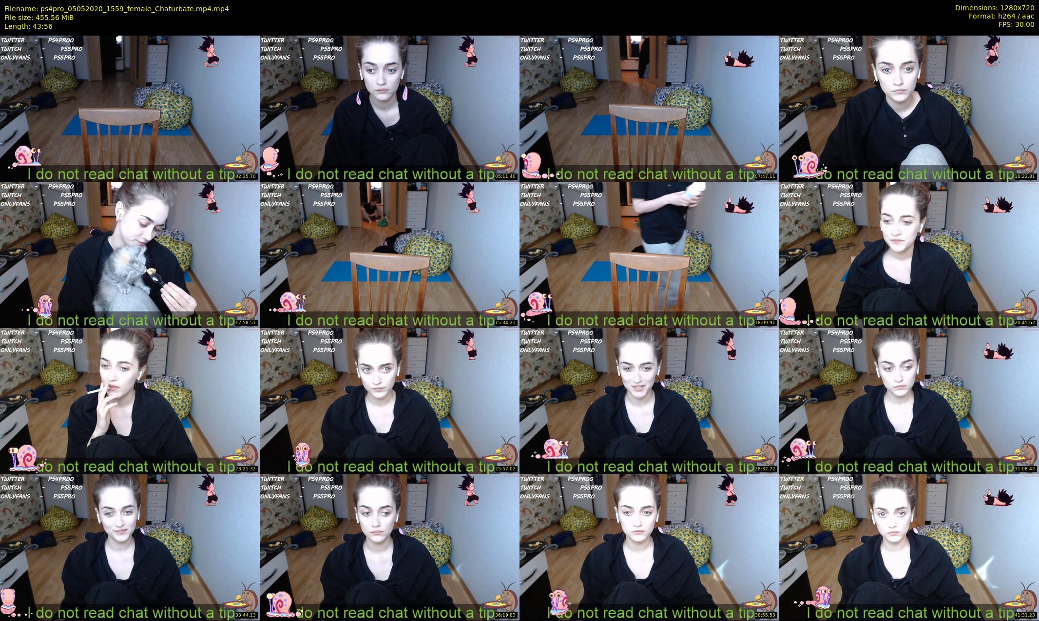 ps4pro — 44 minute Chaturbate female cam show recording, 720p, May 5, 2020