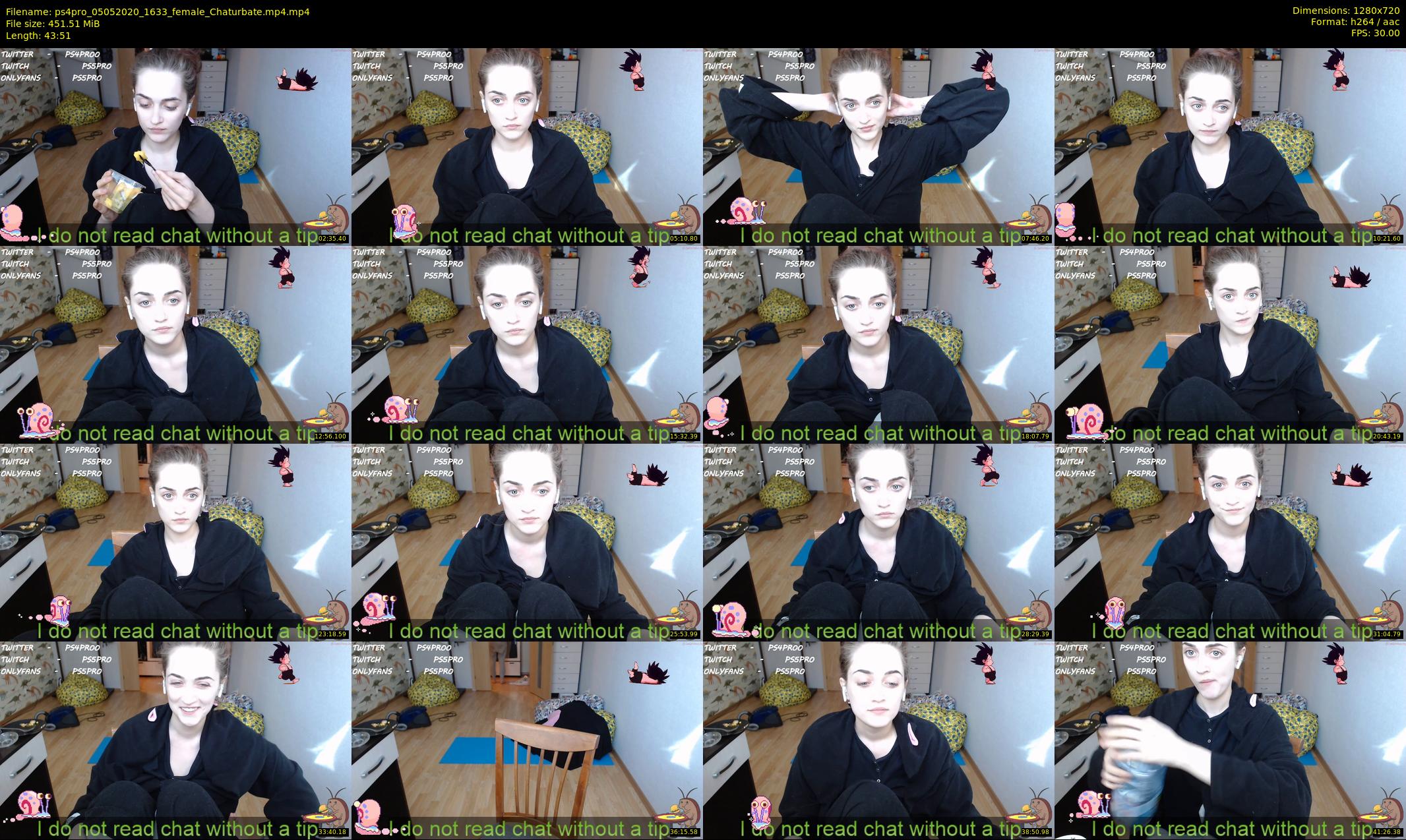 ps4pro — 44 minute Chaturbate female cam show recording, 720p, May 5, 2020