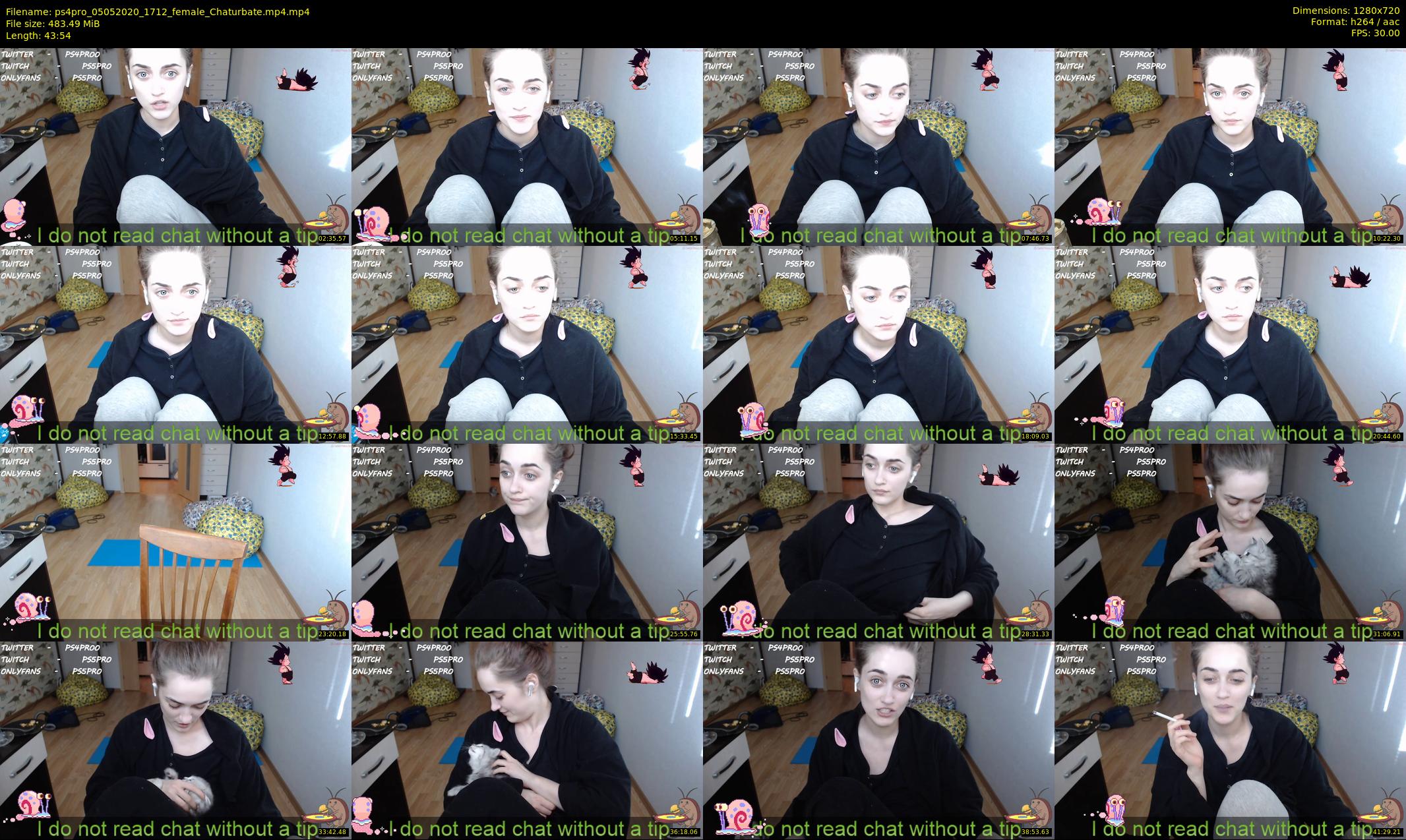 ps4pro — 44 minute Chaturbate female cam show recording, 720p, May 5, 2020