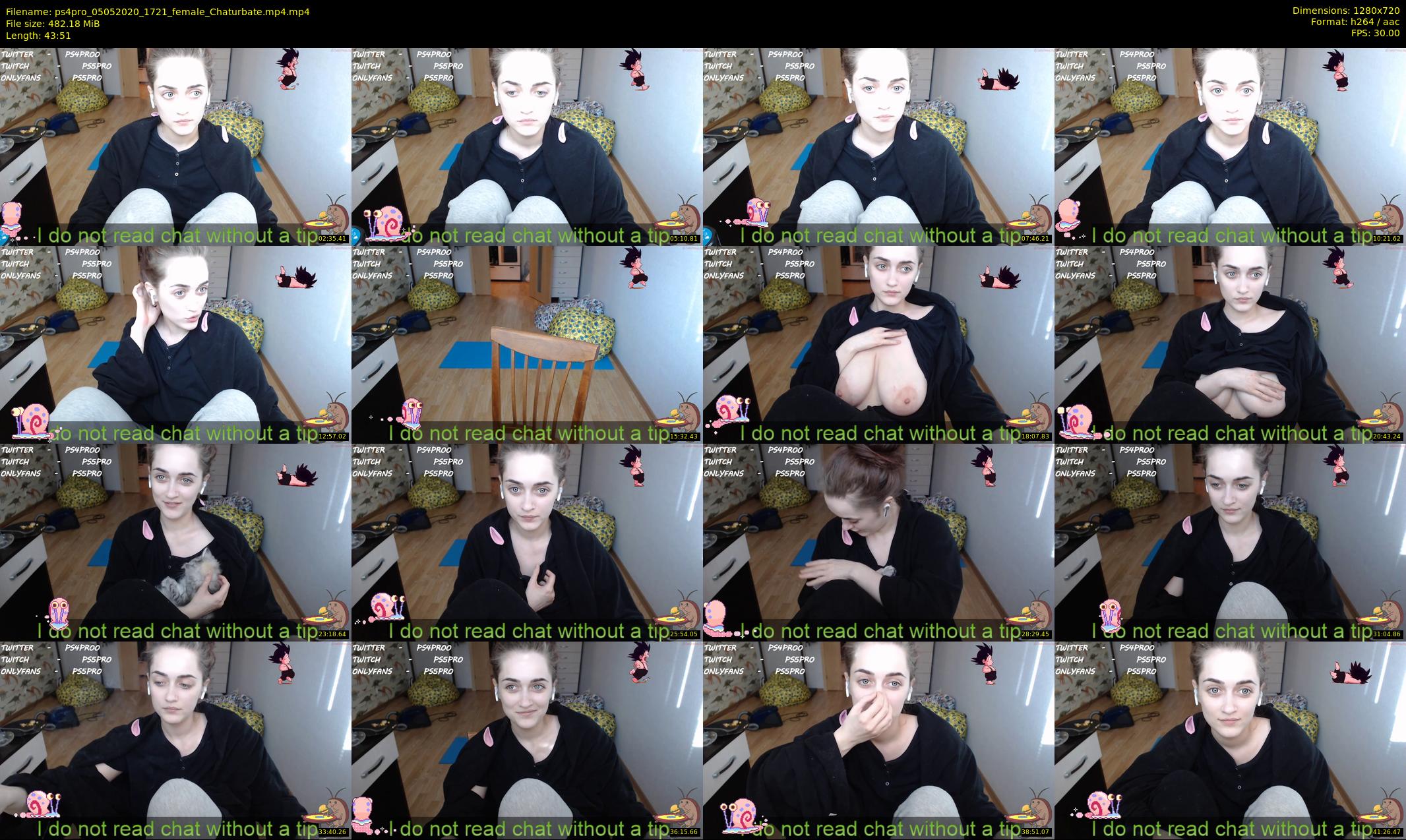 ps4pro — 44 minute Chaturbate female cam show recording, 720p, May 5, 2020