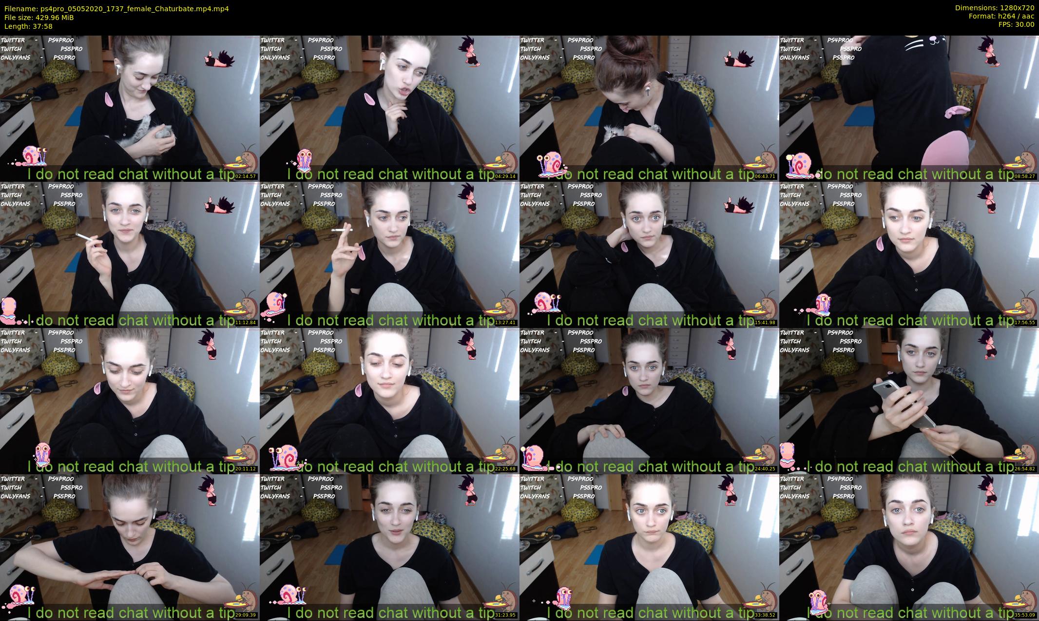 ps4pro — 38 minute Chaturbate female cam show recording, 720p, May 5, 2020