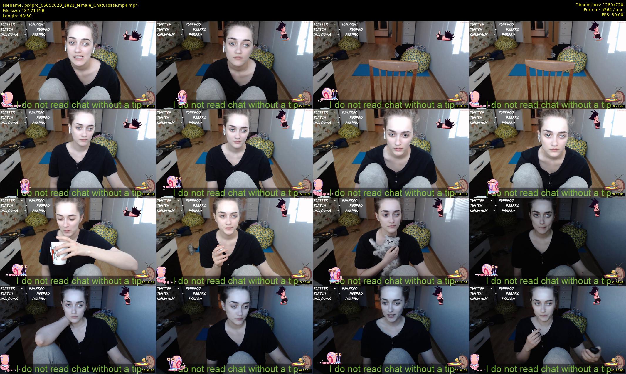 ps4pro — 44 minute Chaturbate female cam show recording, 720p, May 5, 2020