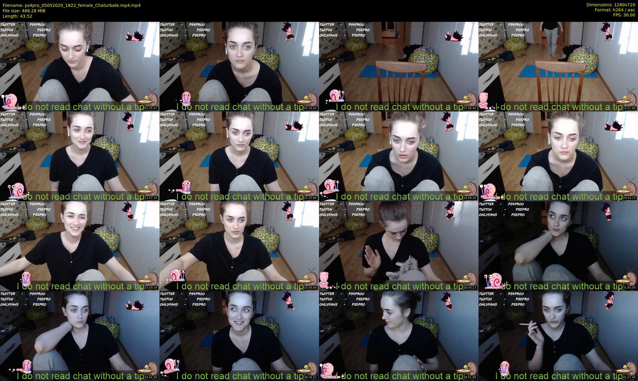 ps4pro — 44 minute Chaturbate female cam show recording, 720p, May 5, 2020